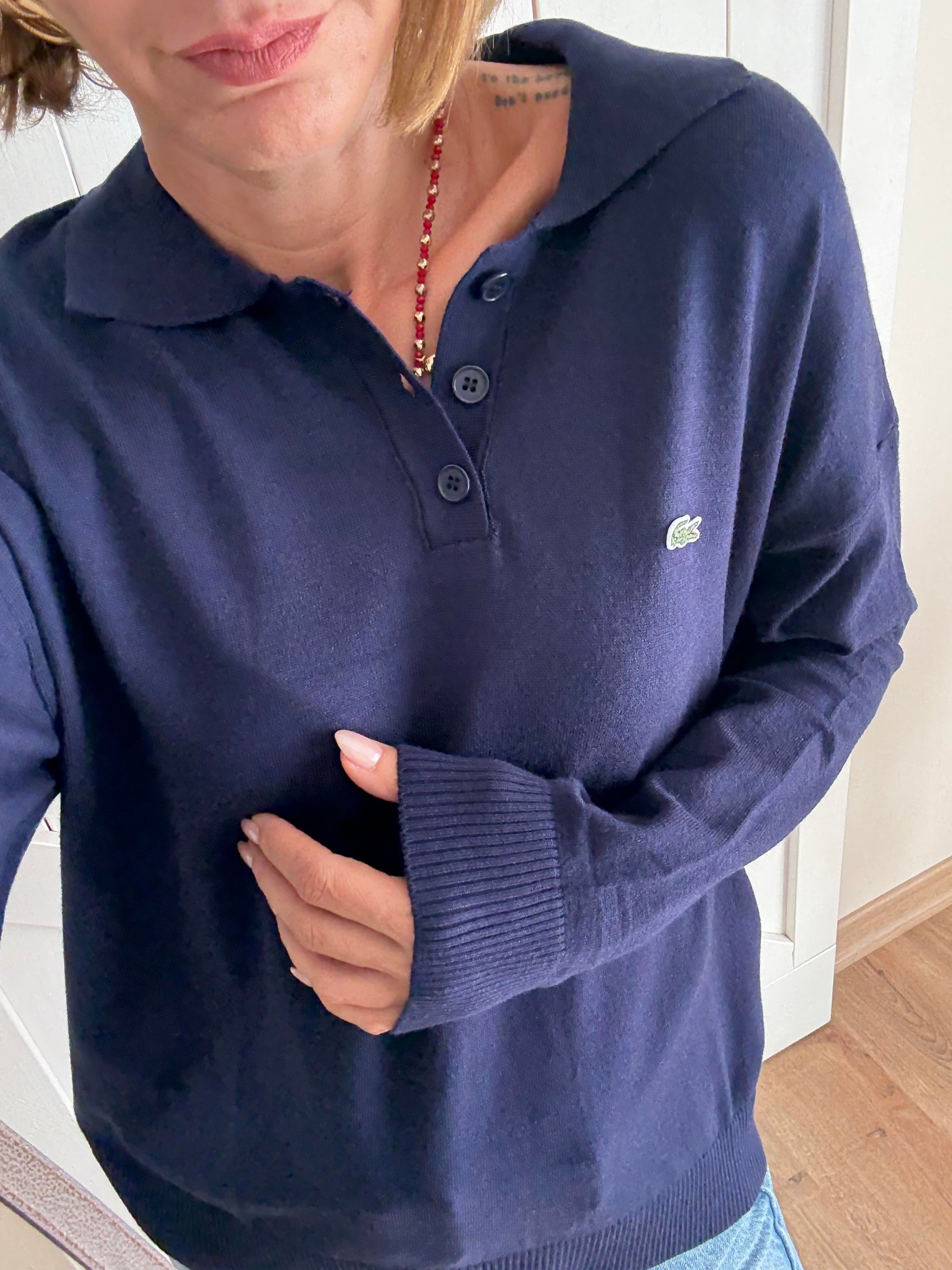 Polo Yaka Lacivert Lcs Triko