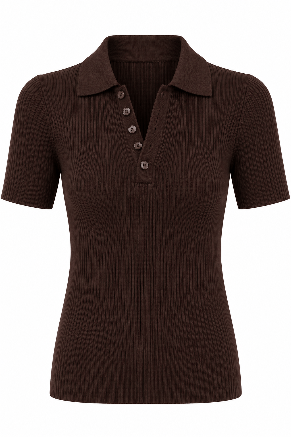 Polo Yaka Massi Yumoş Kahve Triko Tshirt