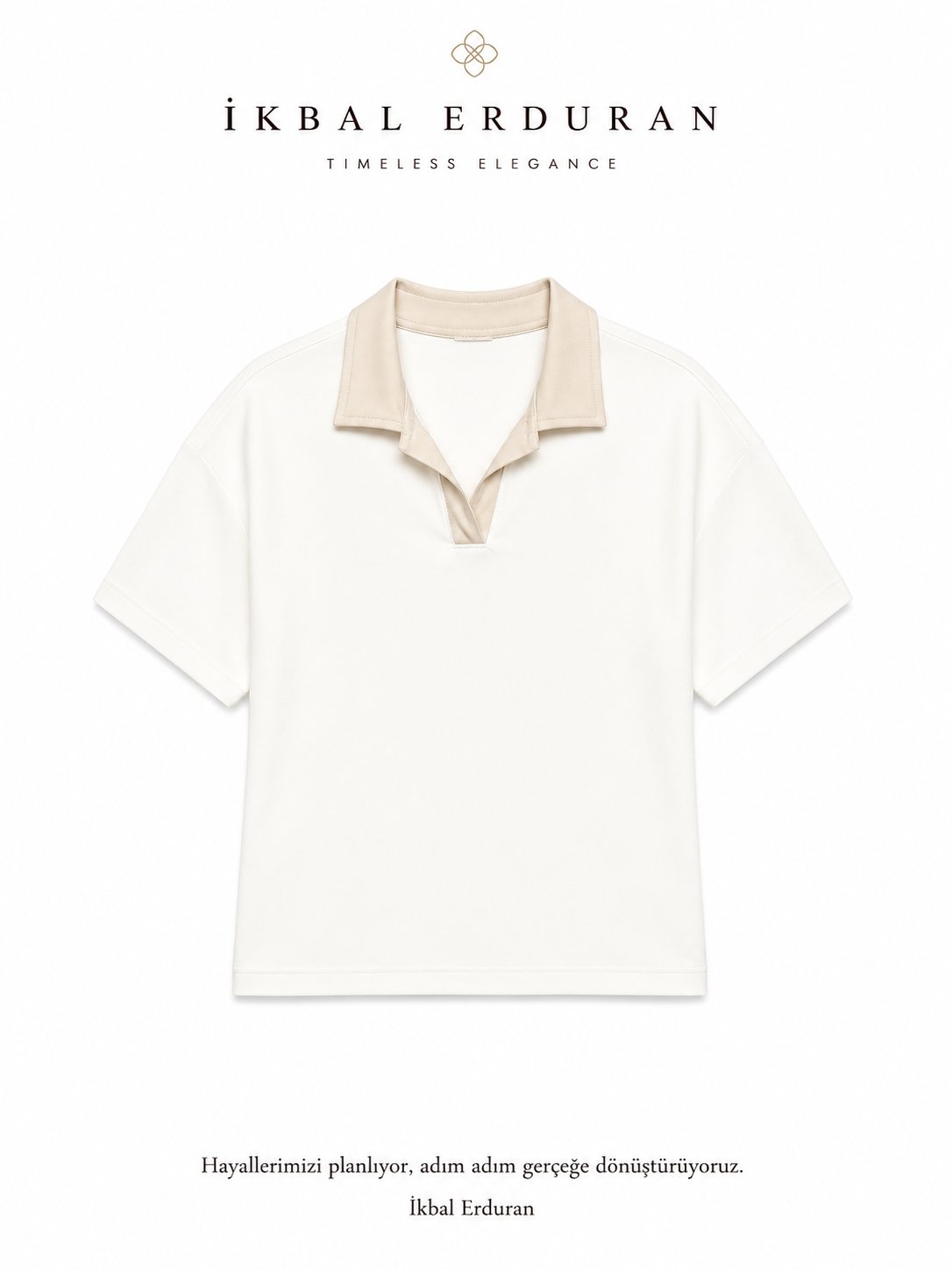 Polo Yaka Vkk Kırık Beyaz Tshirt