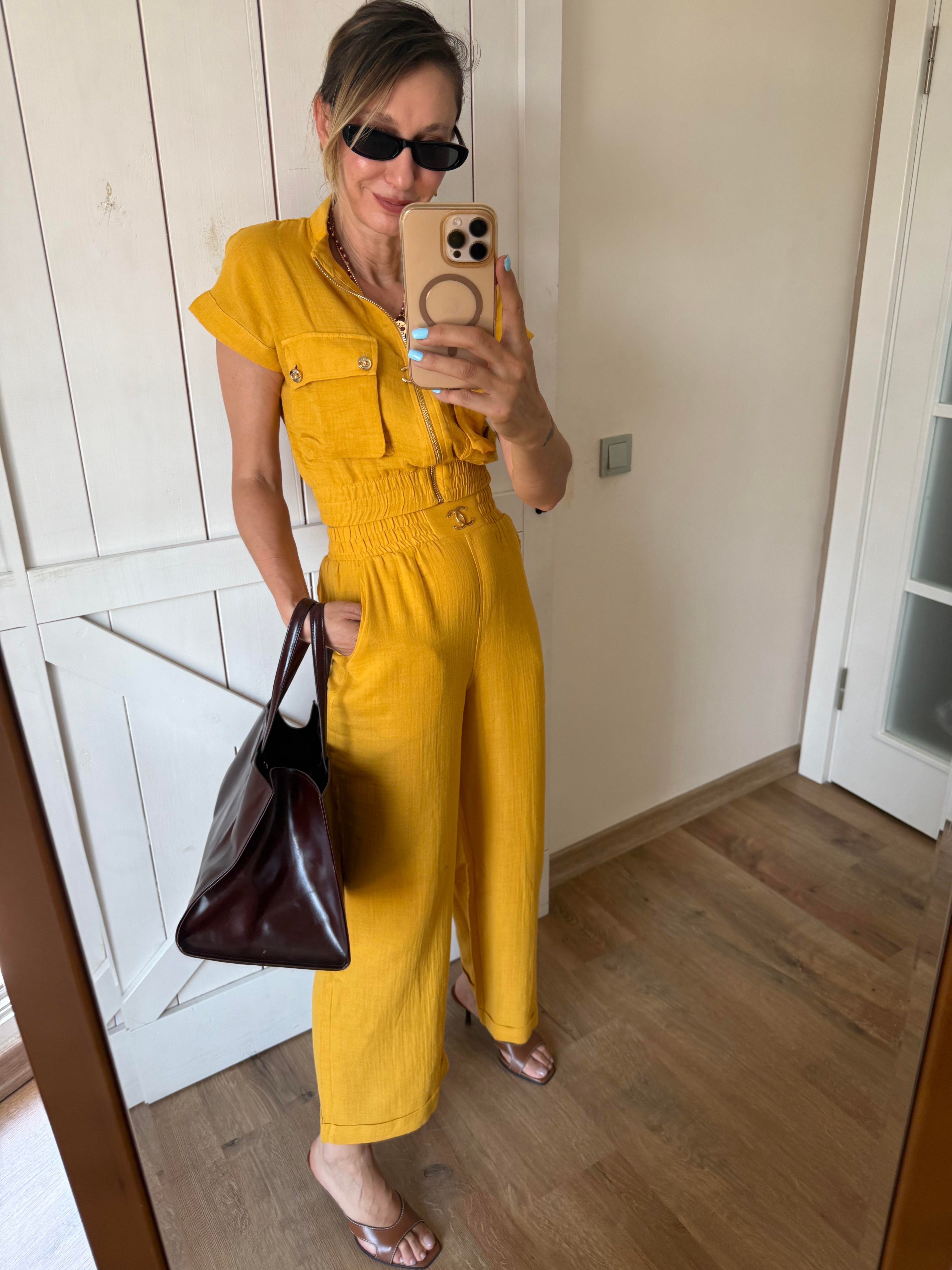 Premium Ch Hardal Pantolon Üst Takım