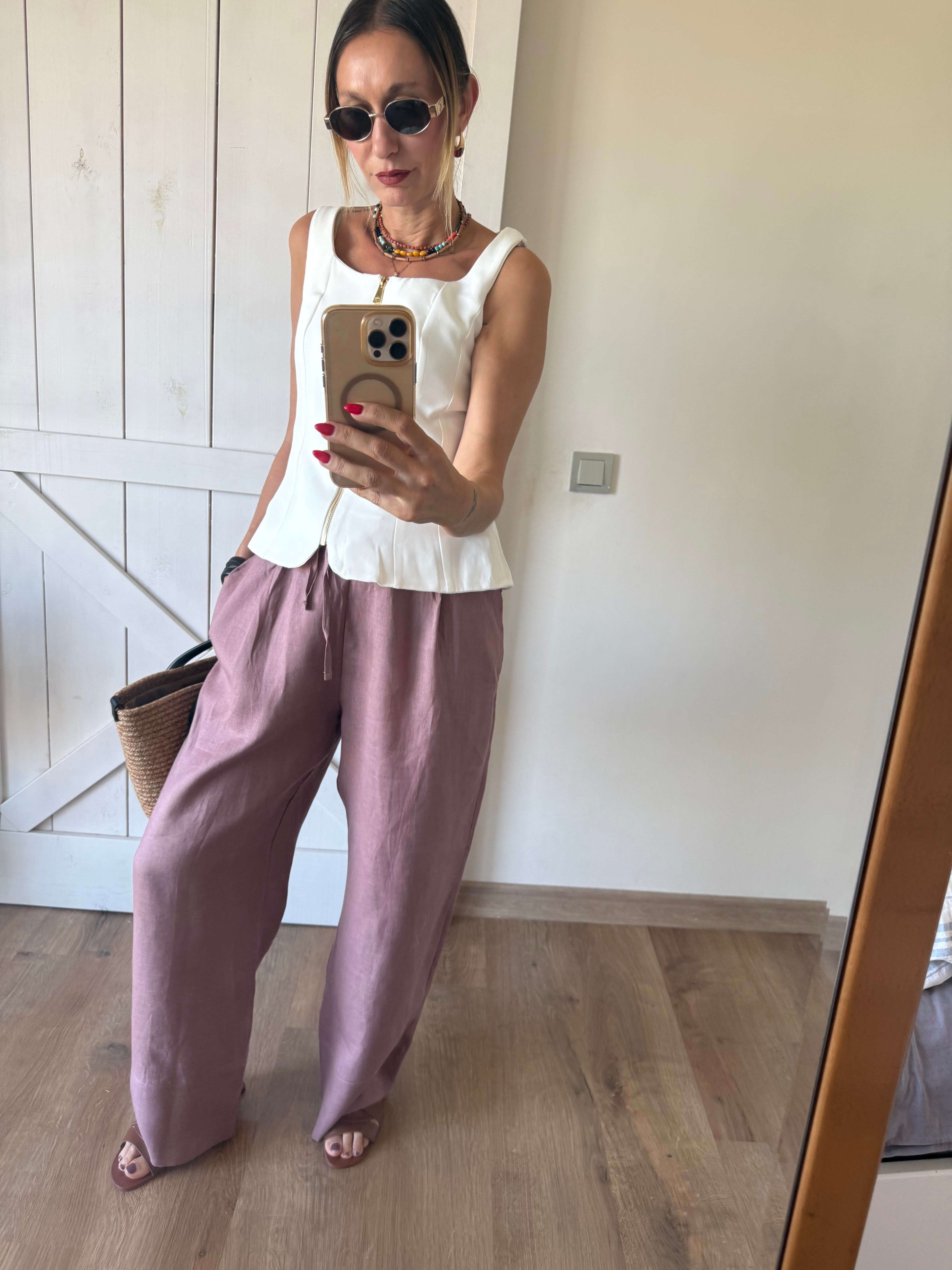 Premium Keten Bahar Double Paça Pantolon