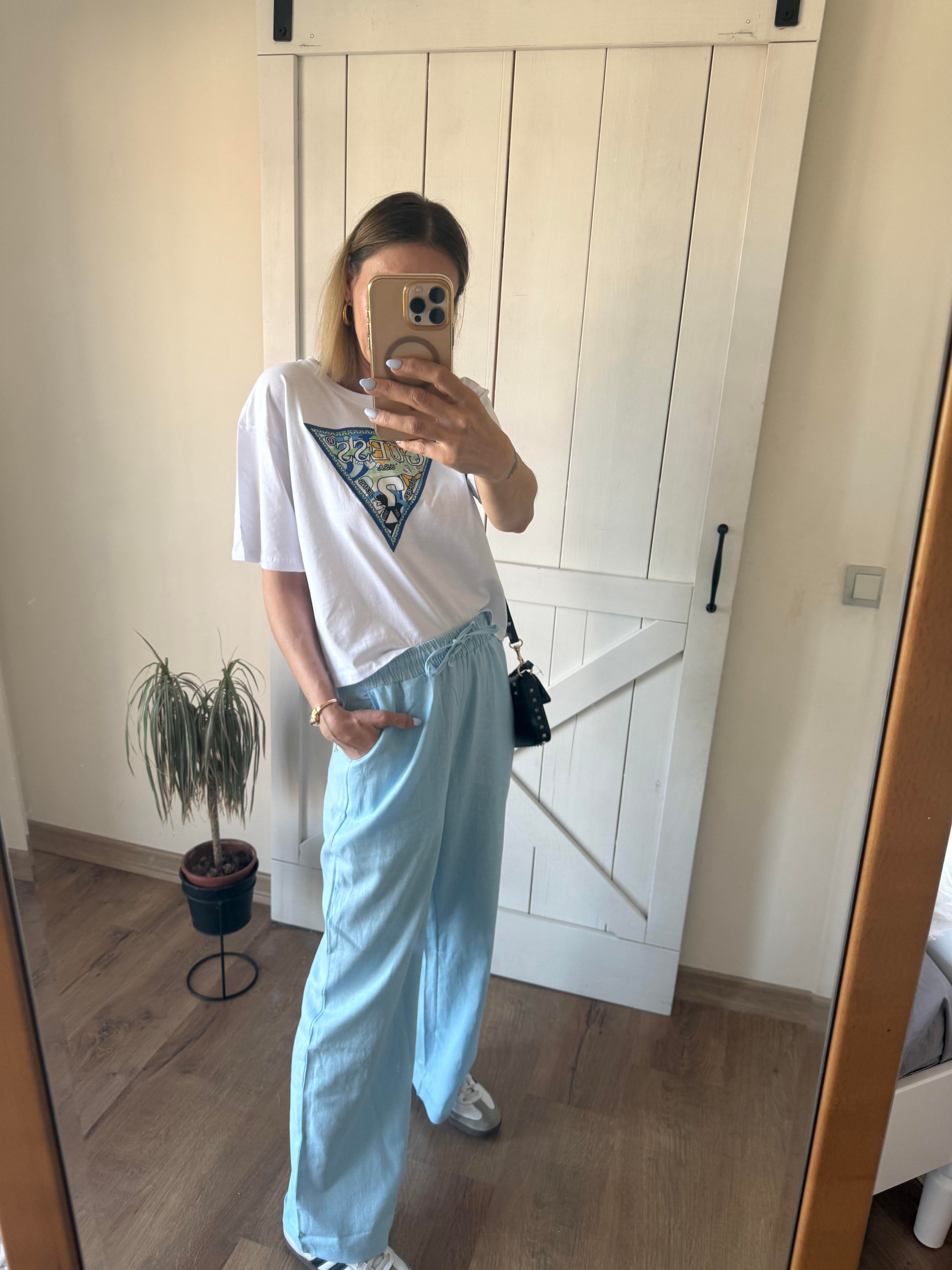 Premium Keten Mavi Pantolon