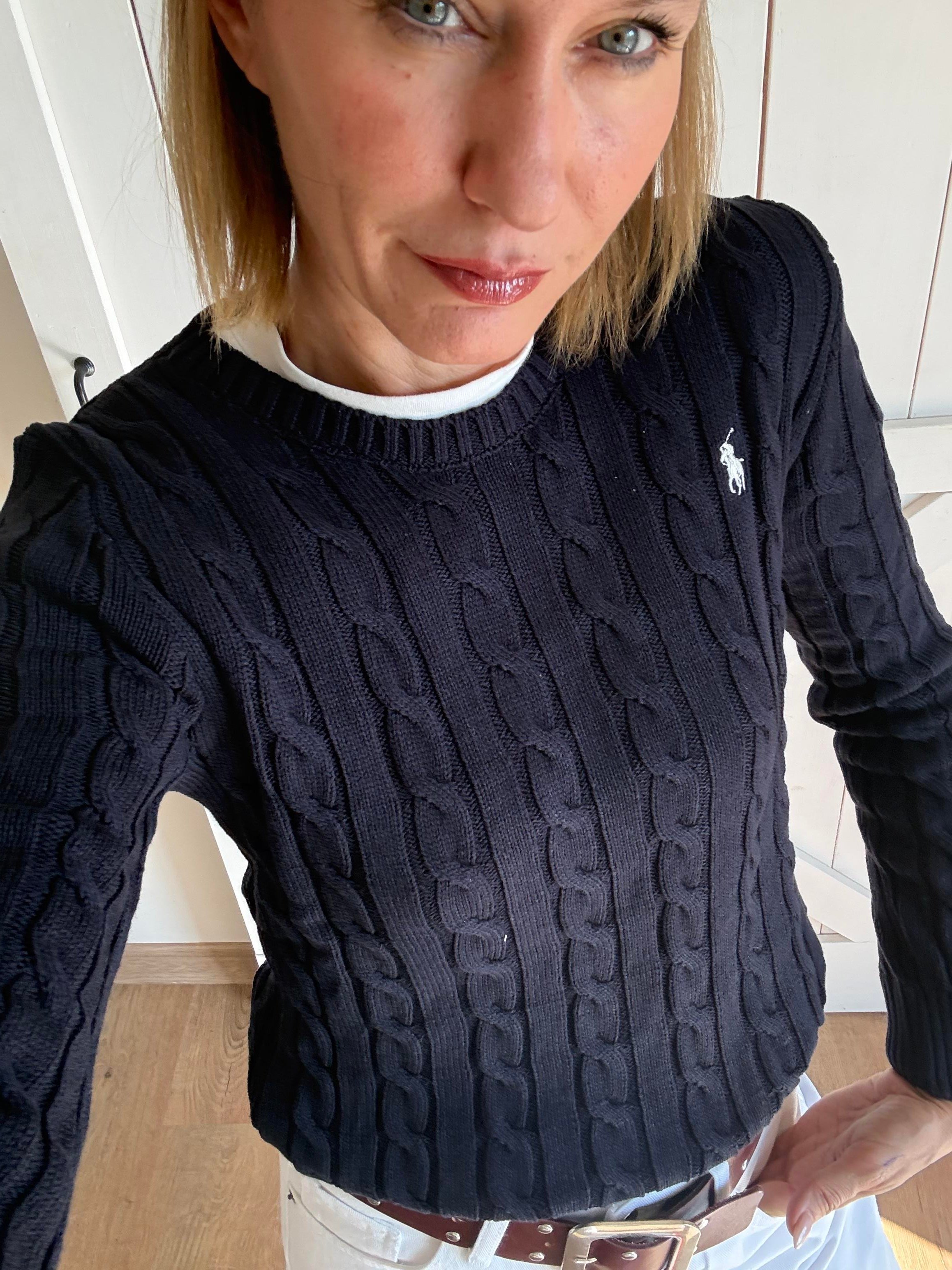 Saç Örgü Lacivert  Kazak