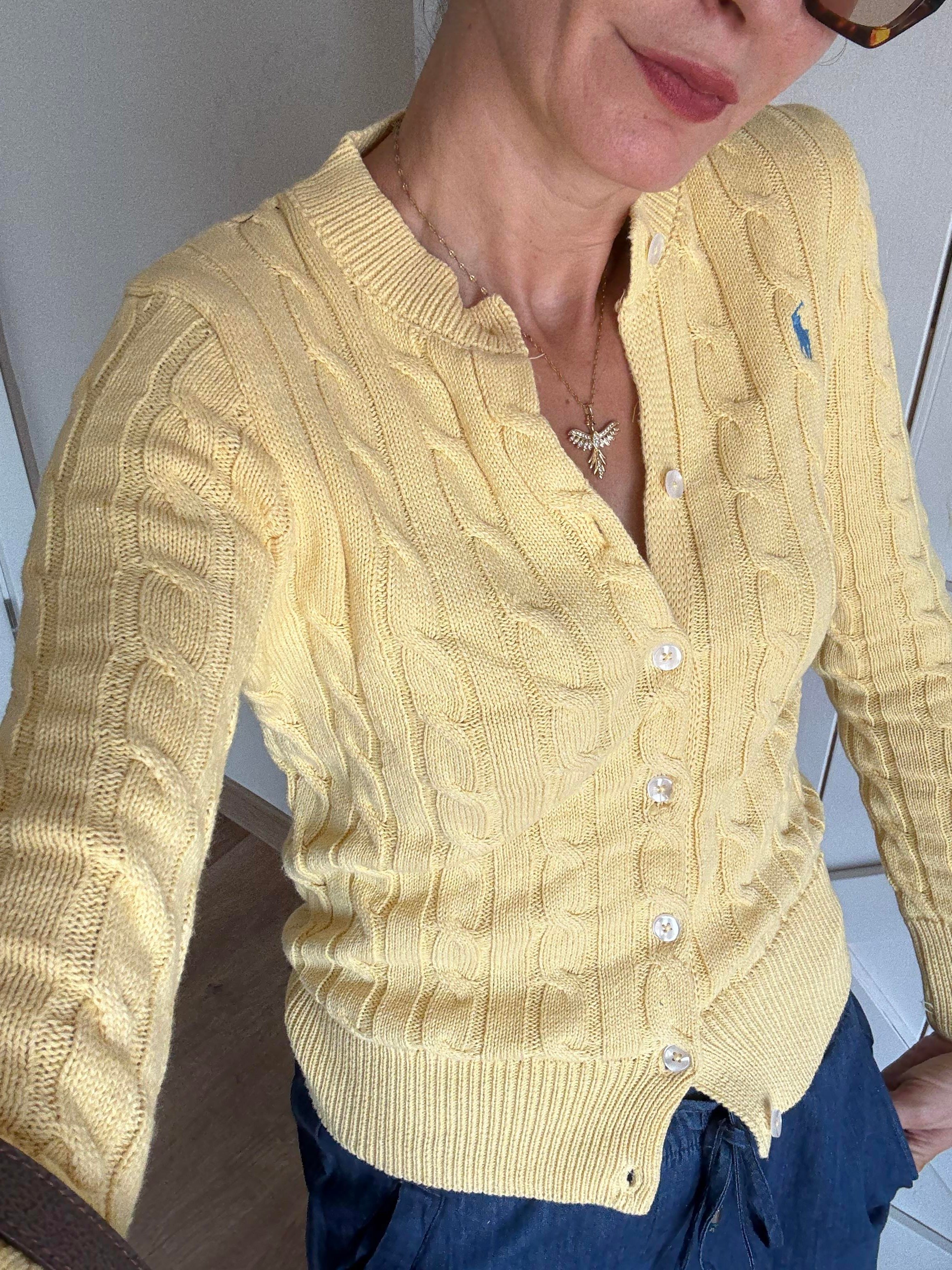 Sarı Saç Örgülü Premium Hırka