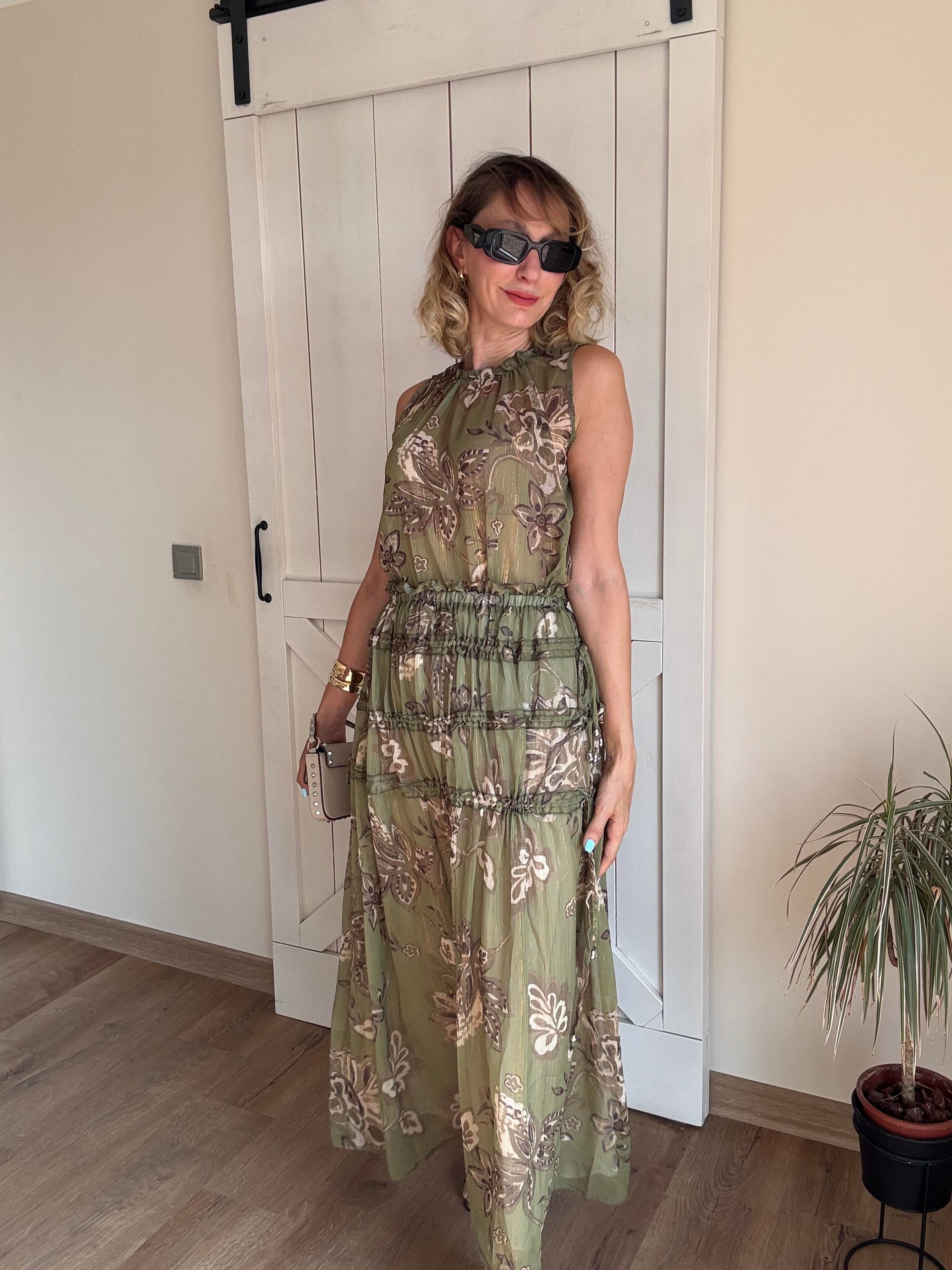 Simli Desenli Pre Bluz Etek Takım