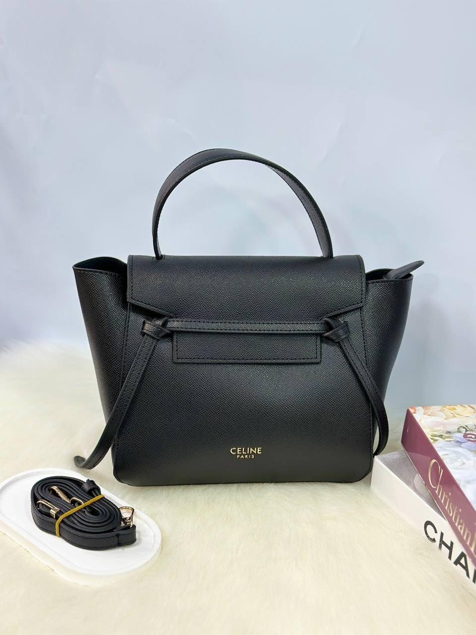 Siyah Balt Bag İn Grained Calfskin Çanta