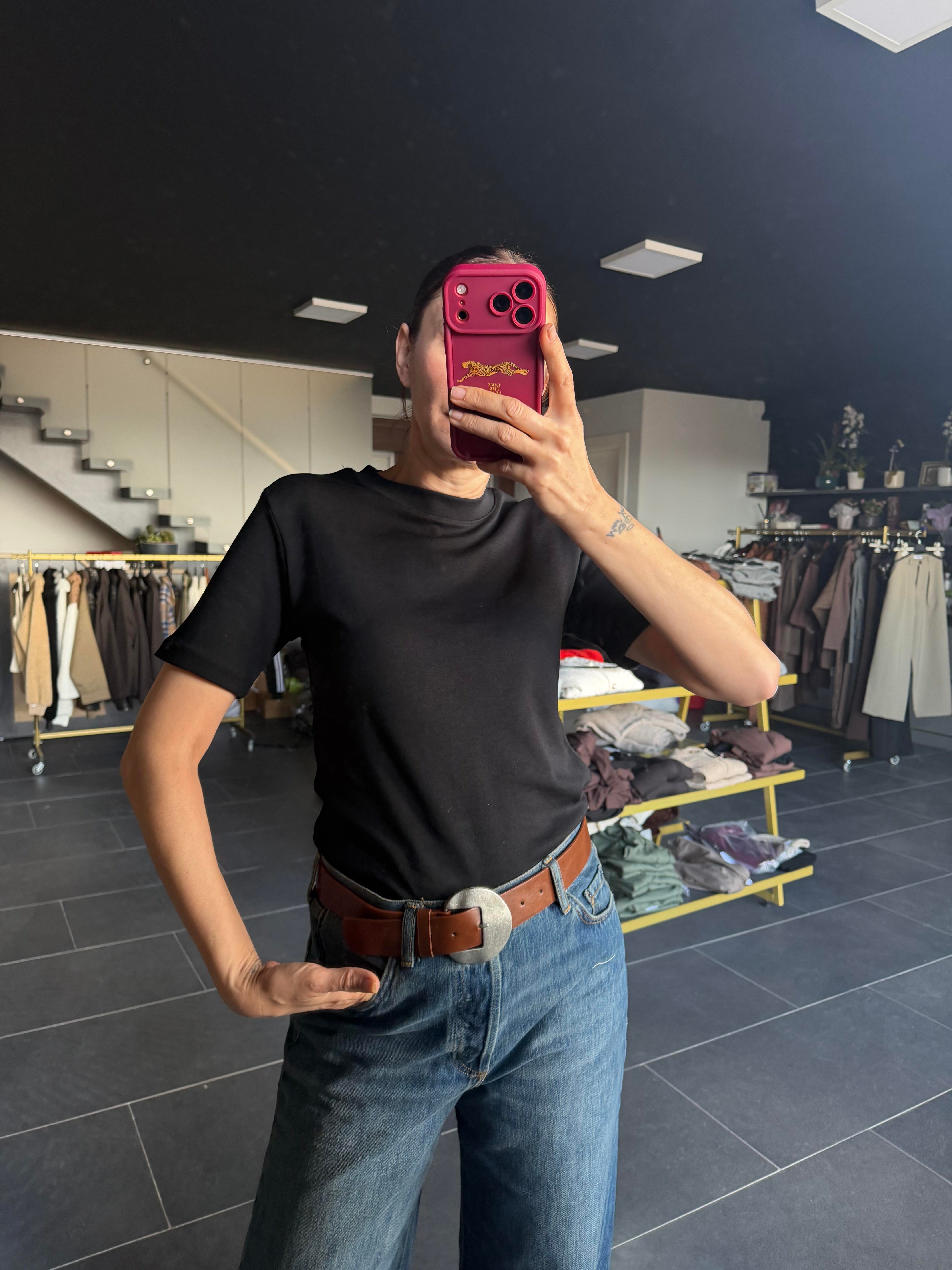 Siyah Kos Basic Tshirt