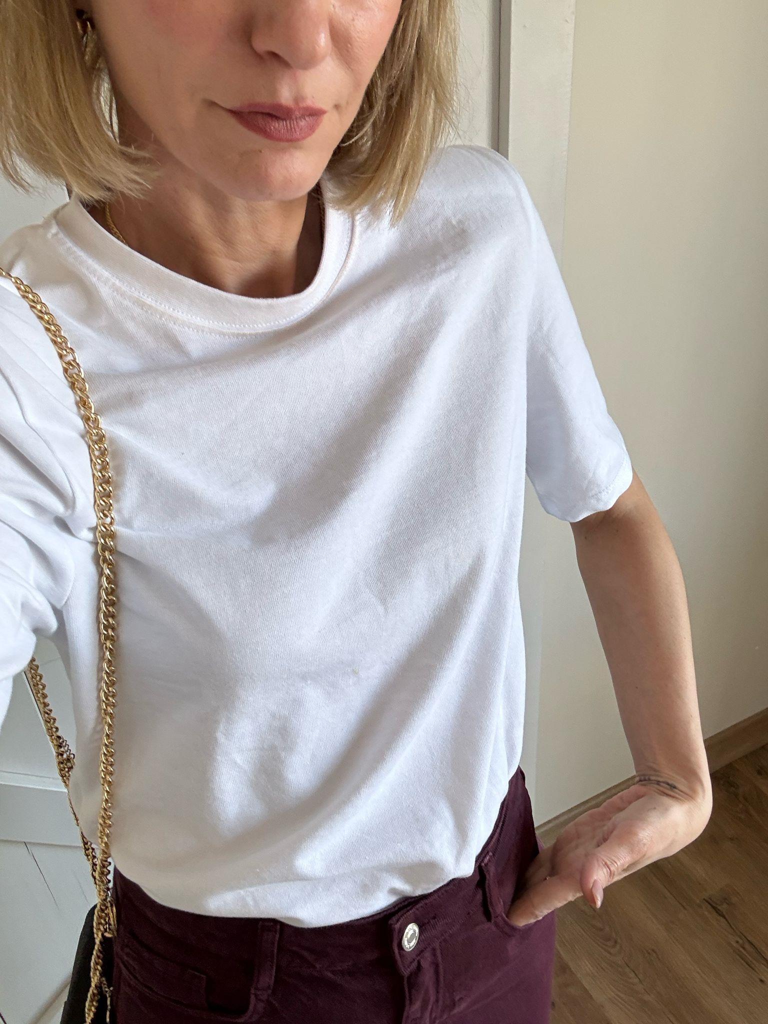 Vatkalı Beyaz Tshirt