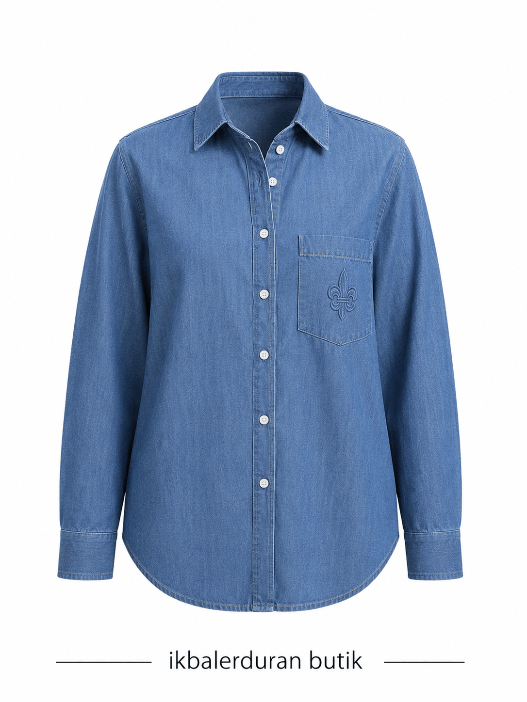 Work Denim Görünümlü Açık Gömlek