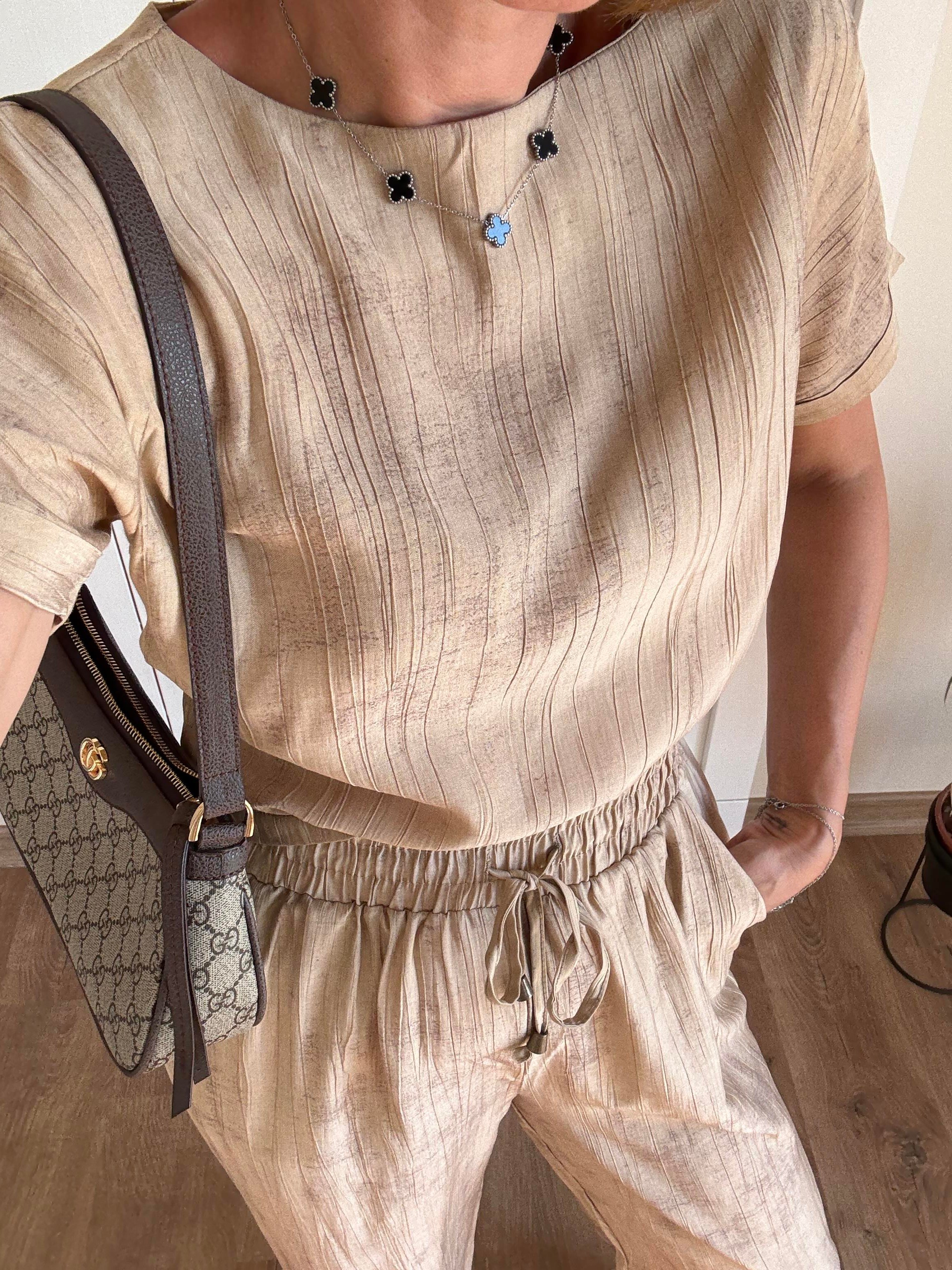 Yulaf Tensel Bluz Pantolon Takım