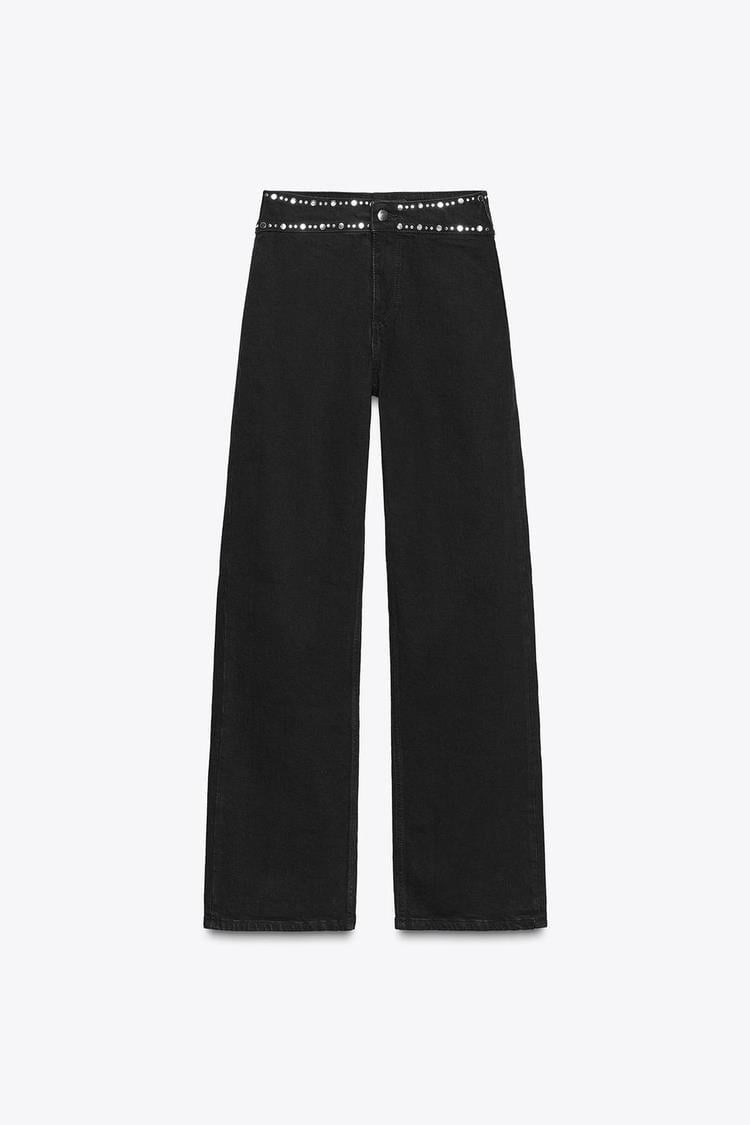 Zımbalı Düz Kesim Jean