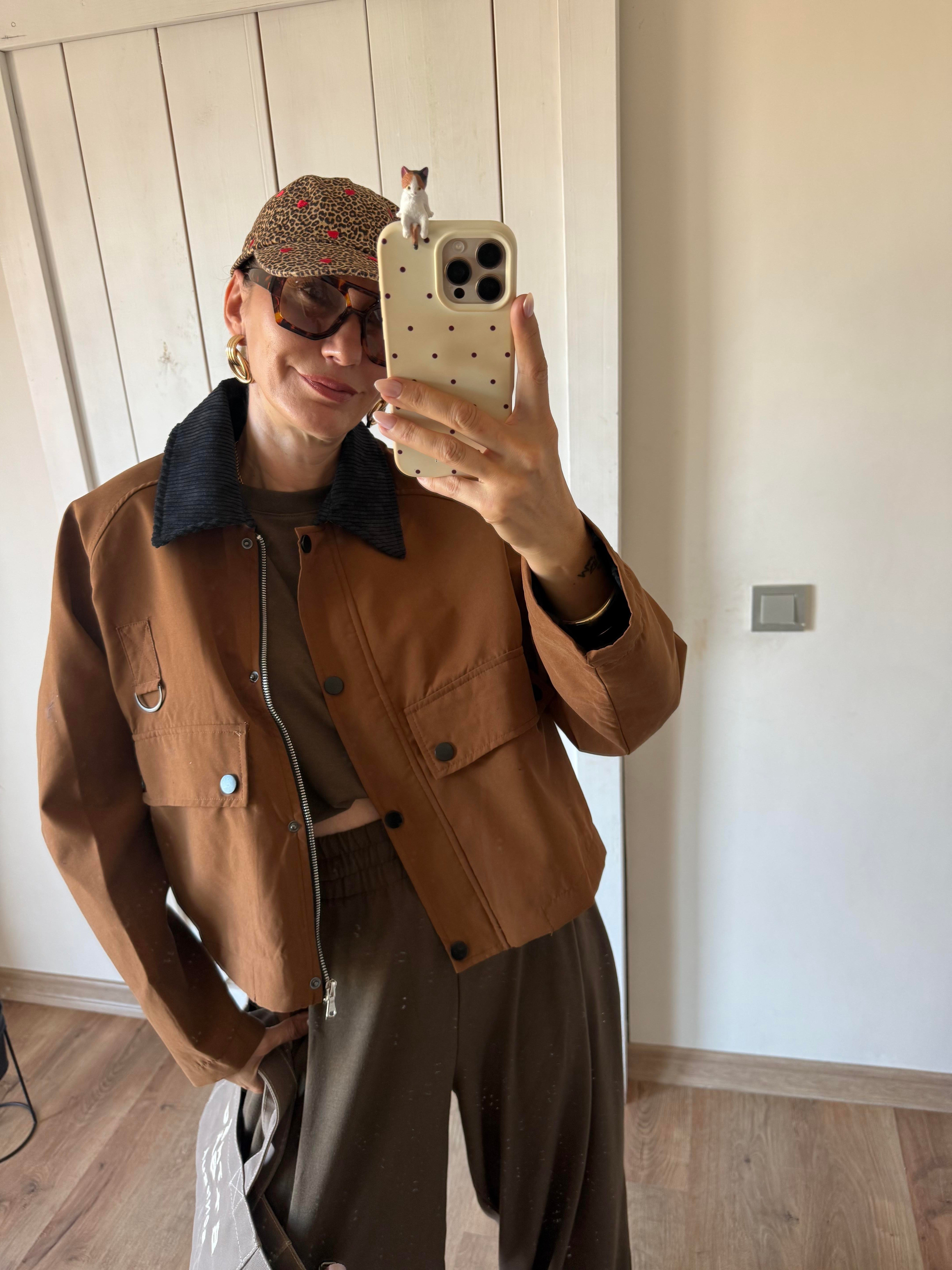 Zr Kahve Yaka Detaylı Ceket