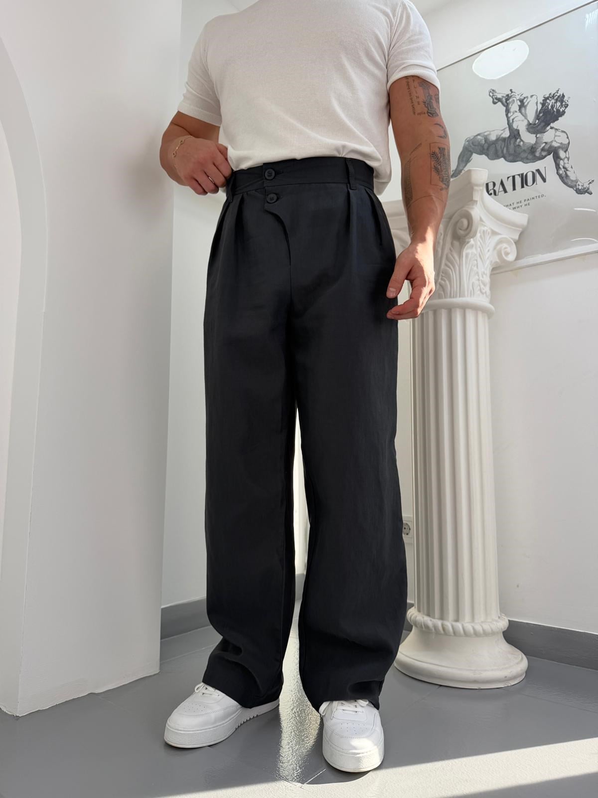 Antrasit GG Lyocel Baggy Pantolon