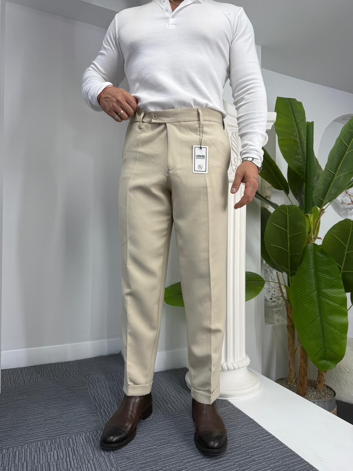 Bej LK Kışlık Duble Paça Pantolon