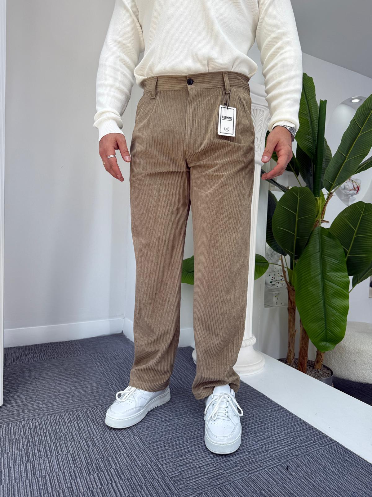 Camel LK Kadife Baggy Pantolon