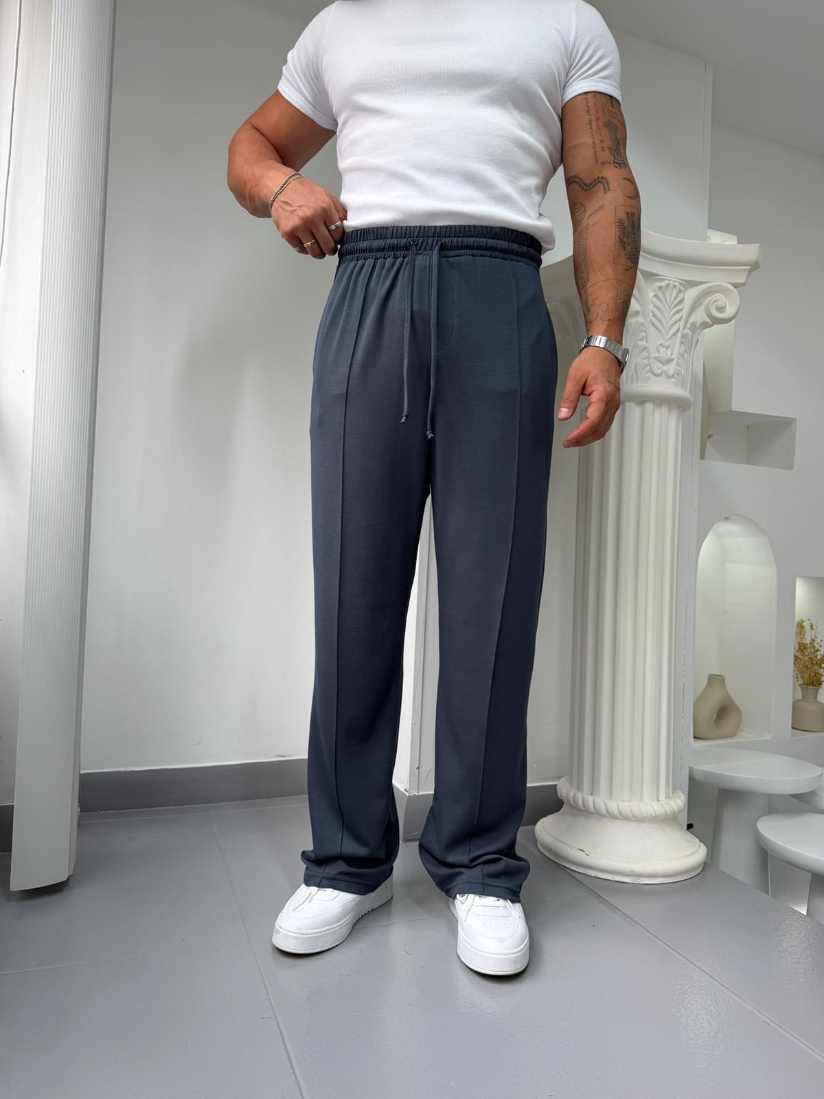 Füme RL Oysho Kumaş Baggy Pantolon