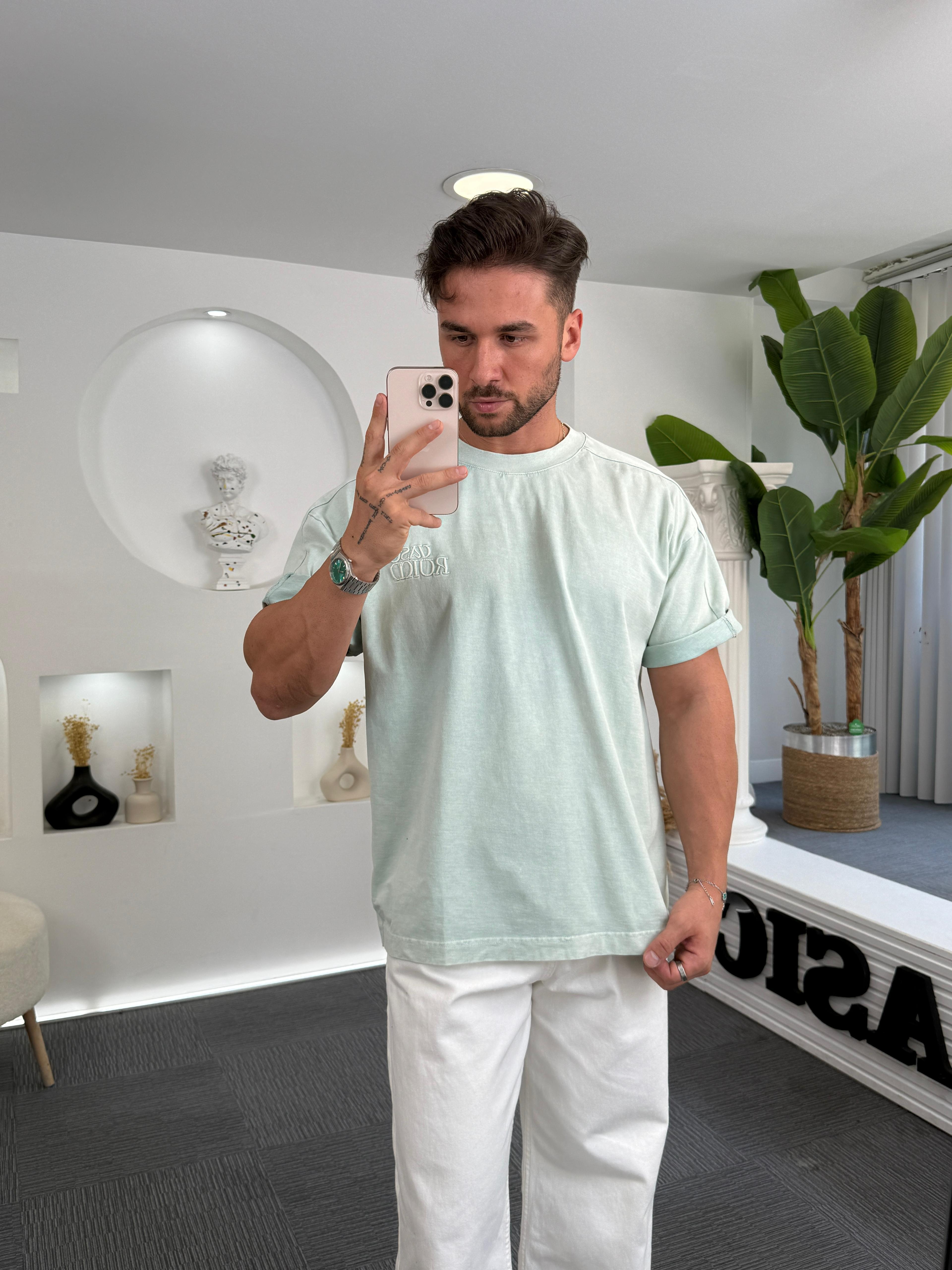 Mint Rules Yıkamalı Oversize RL Tshirt