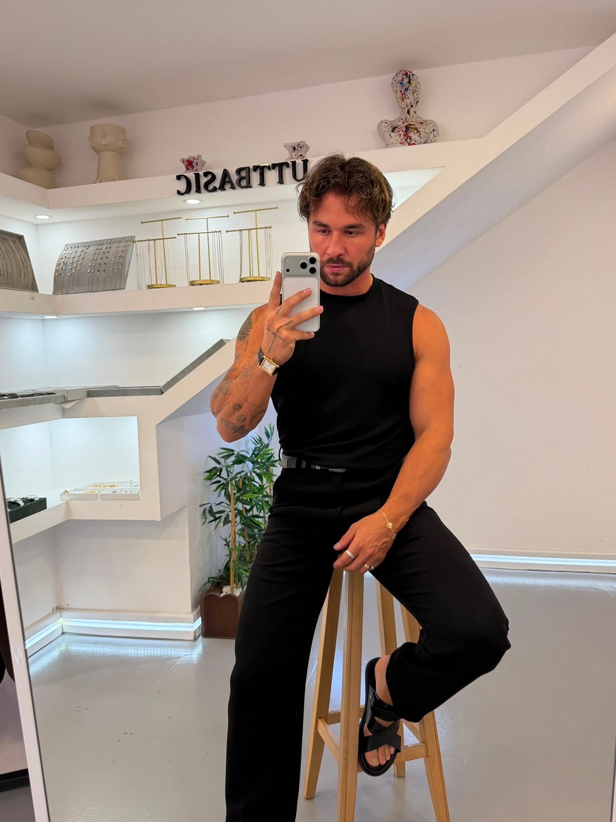 Siyah RL Oysh Sıfır Kol Atlet