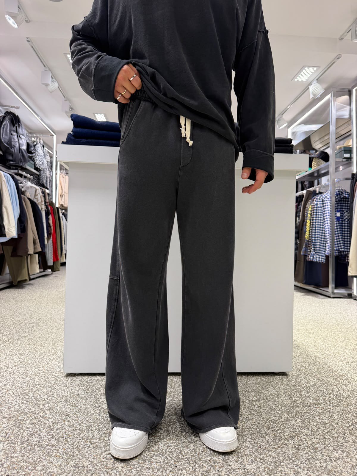 Siyah RL Yıkamalı Orbit Baggy Eşofman