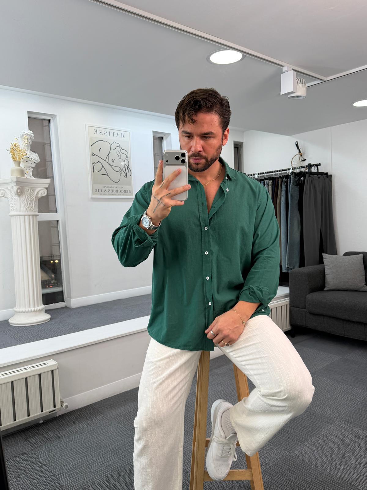Zümrüt Giesto Oversize Fresh Keten Gömlek