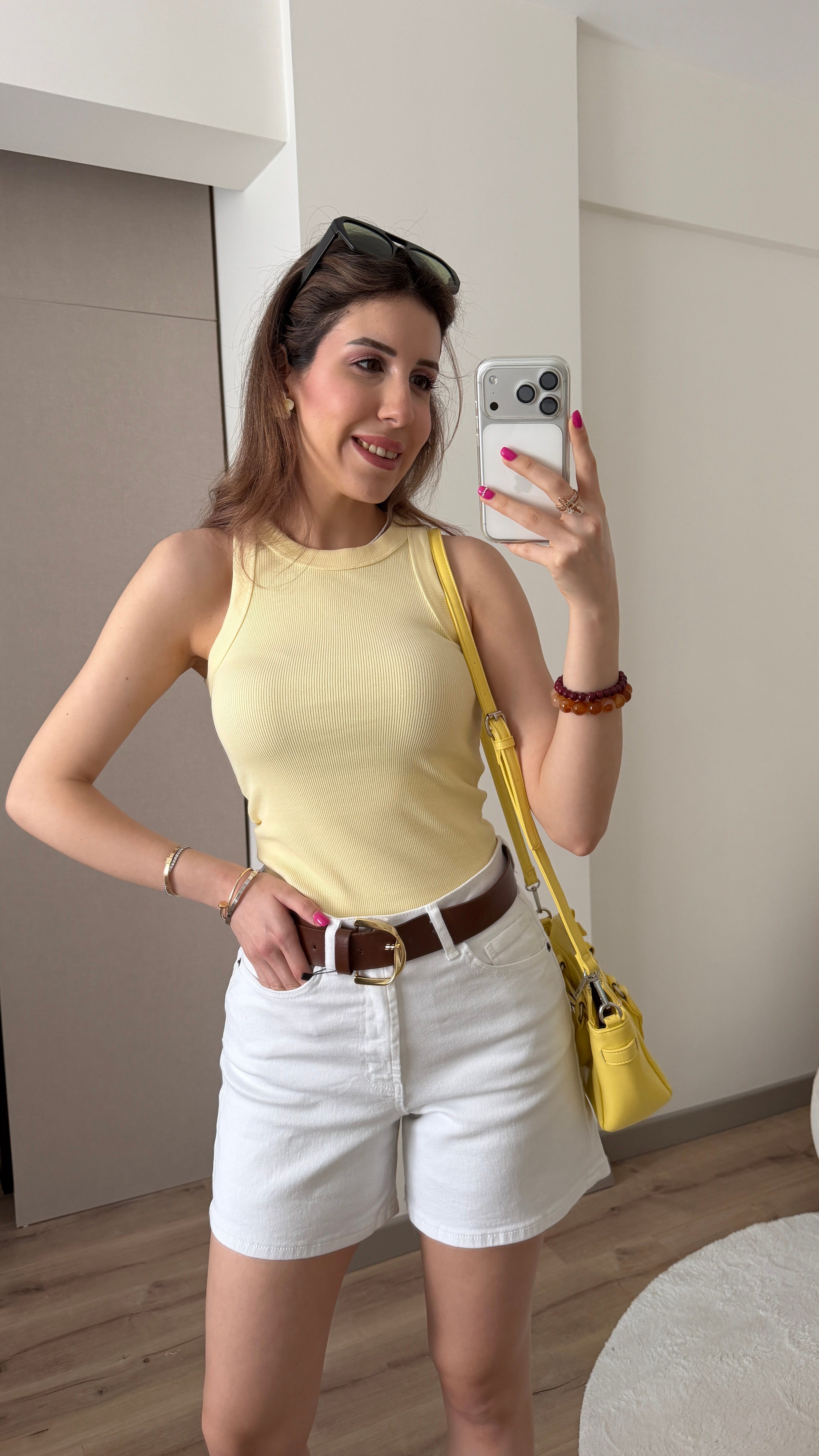 HALTER YAKA FİTİLLİ SARI ATLET