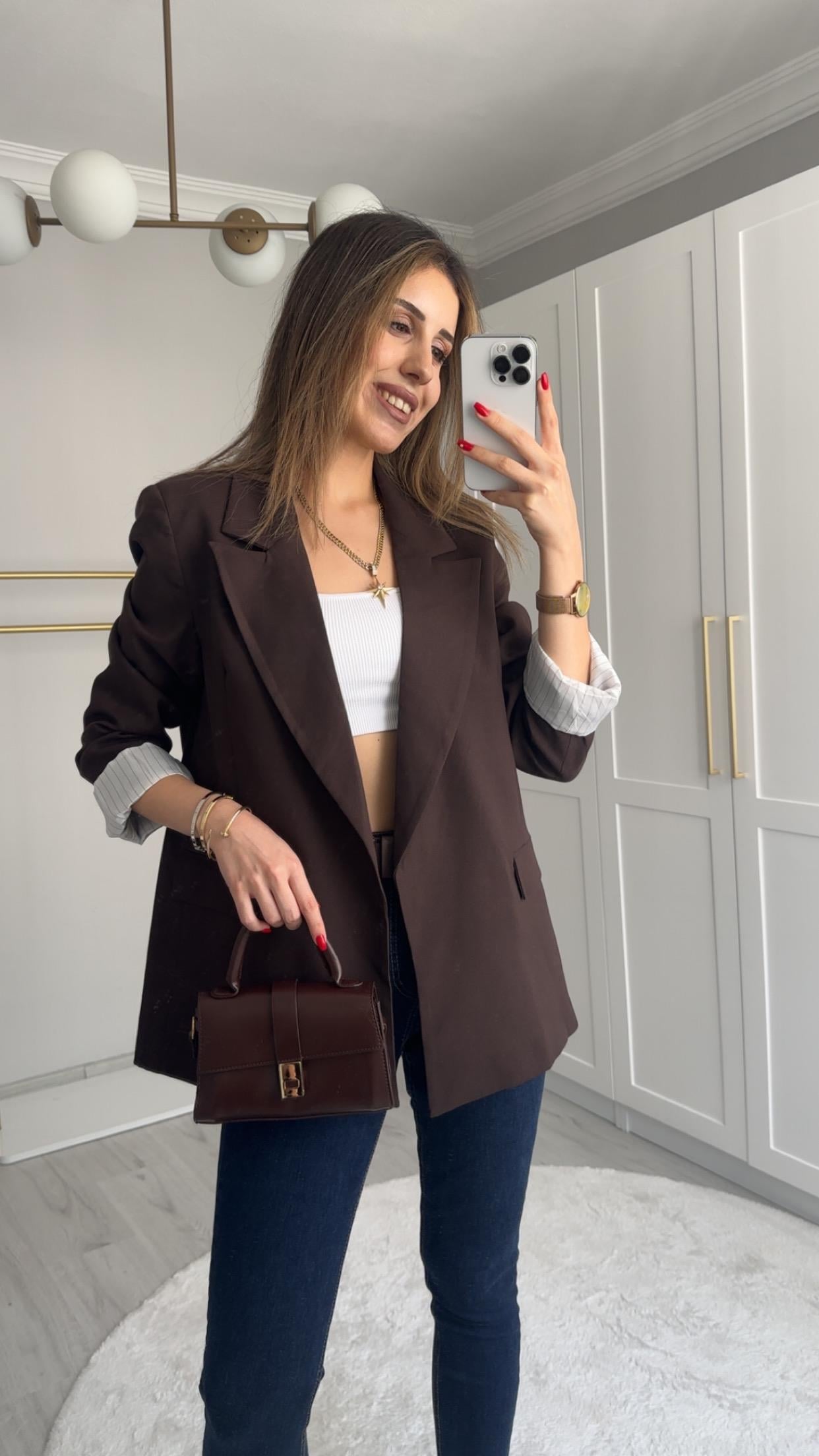 PREMİUM ACI KAHVE BLAZER CEKET