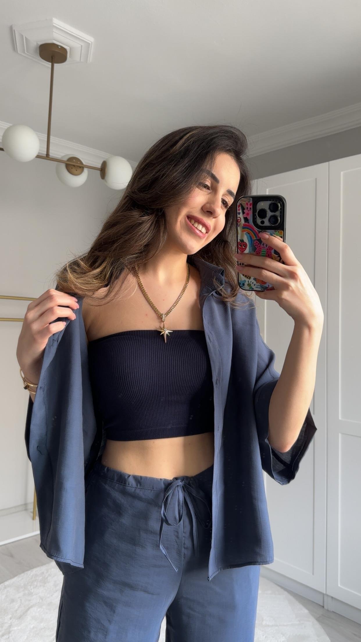 STRAPLEZ LACİVERT CROP