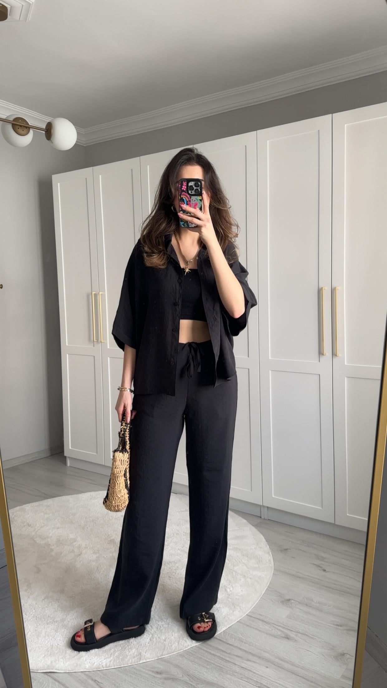 STRAPLEZ SİYAH CROP