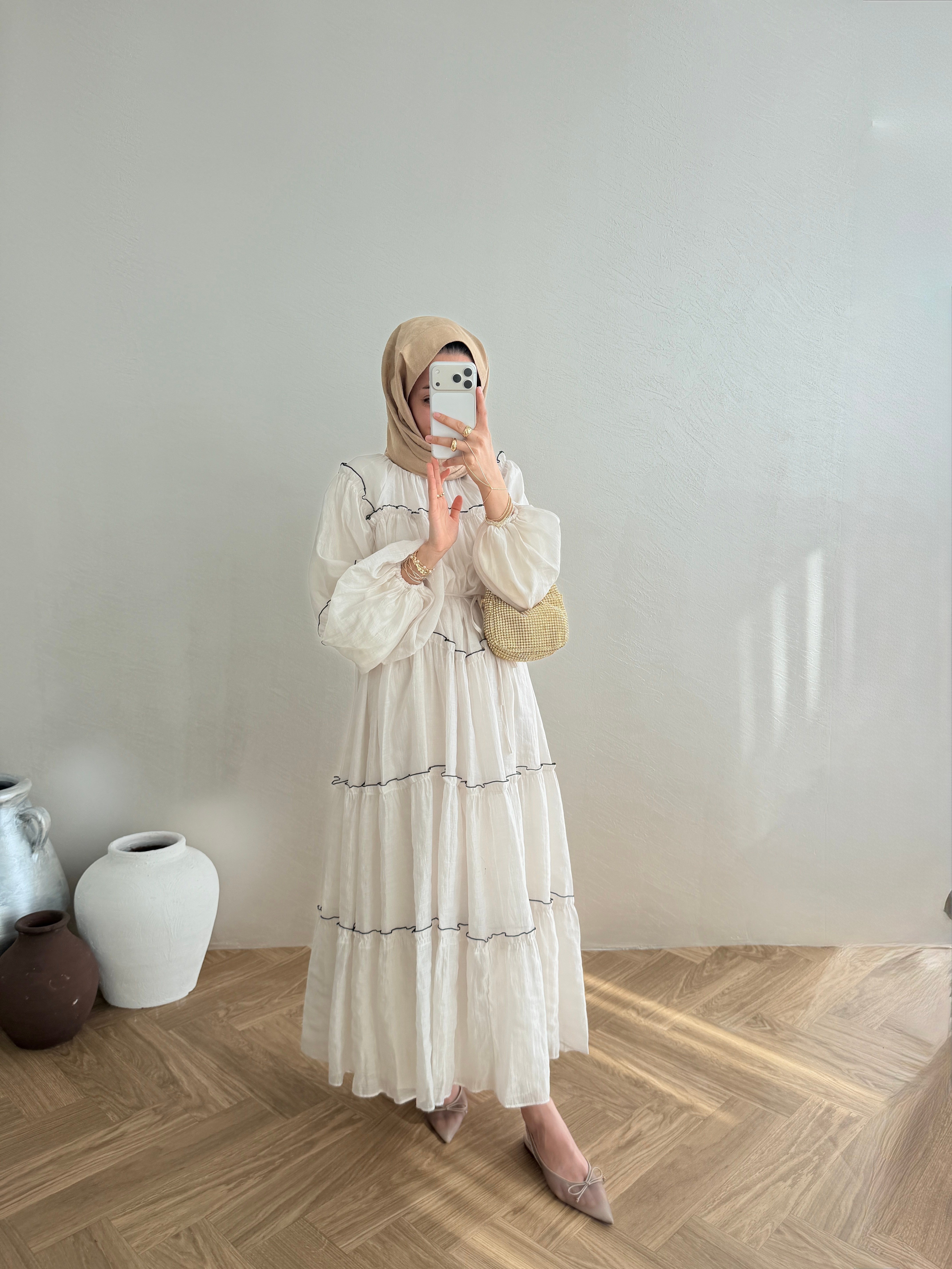 Alia Vual Elbise - Bej