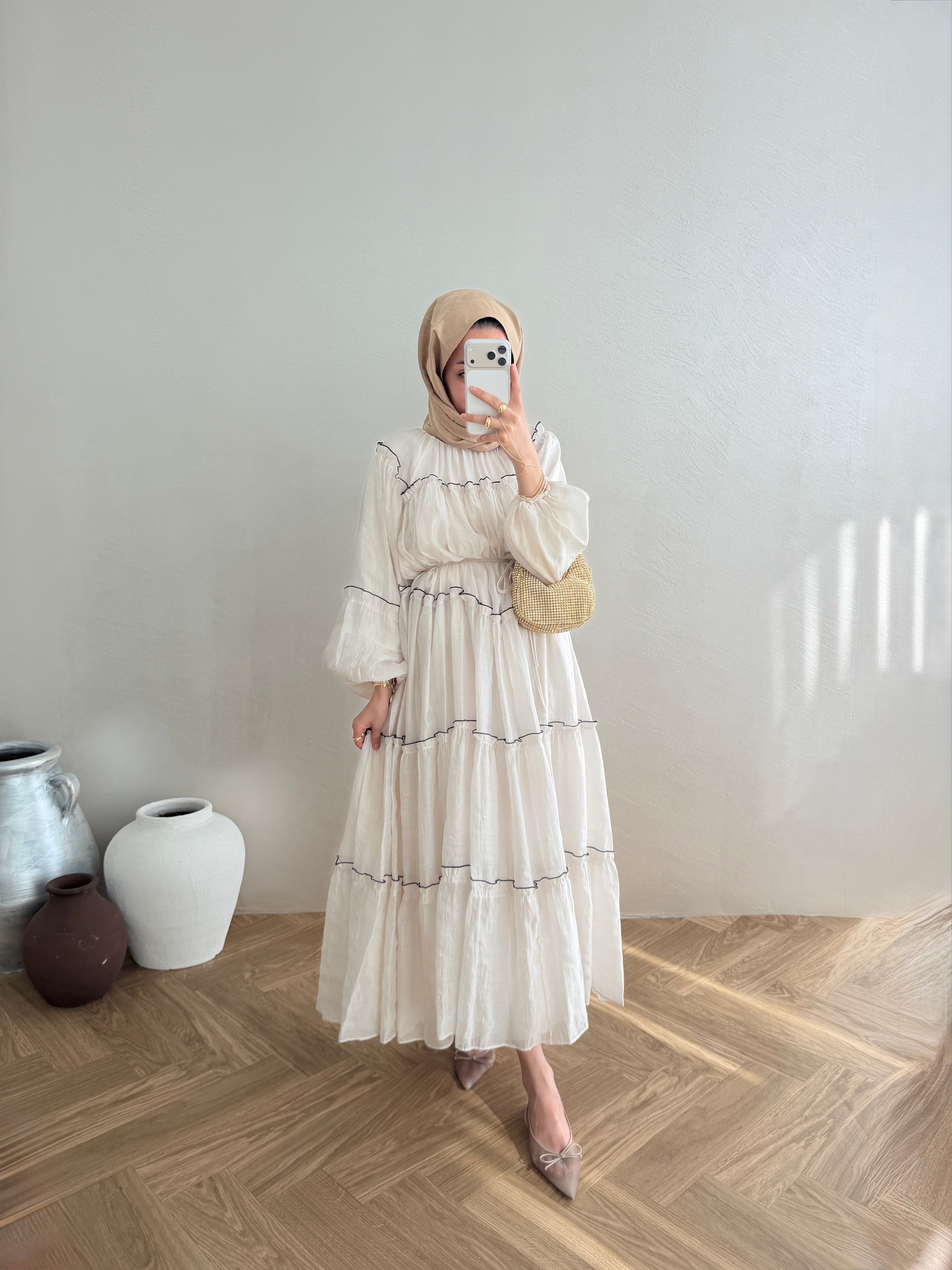 Alia Vual Elbise - Bej
