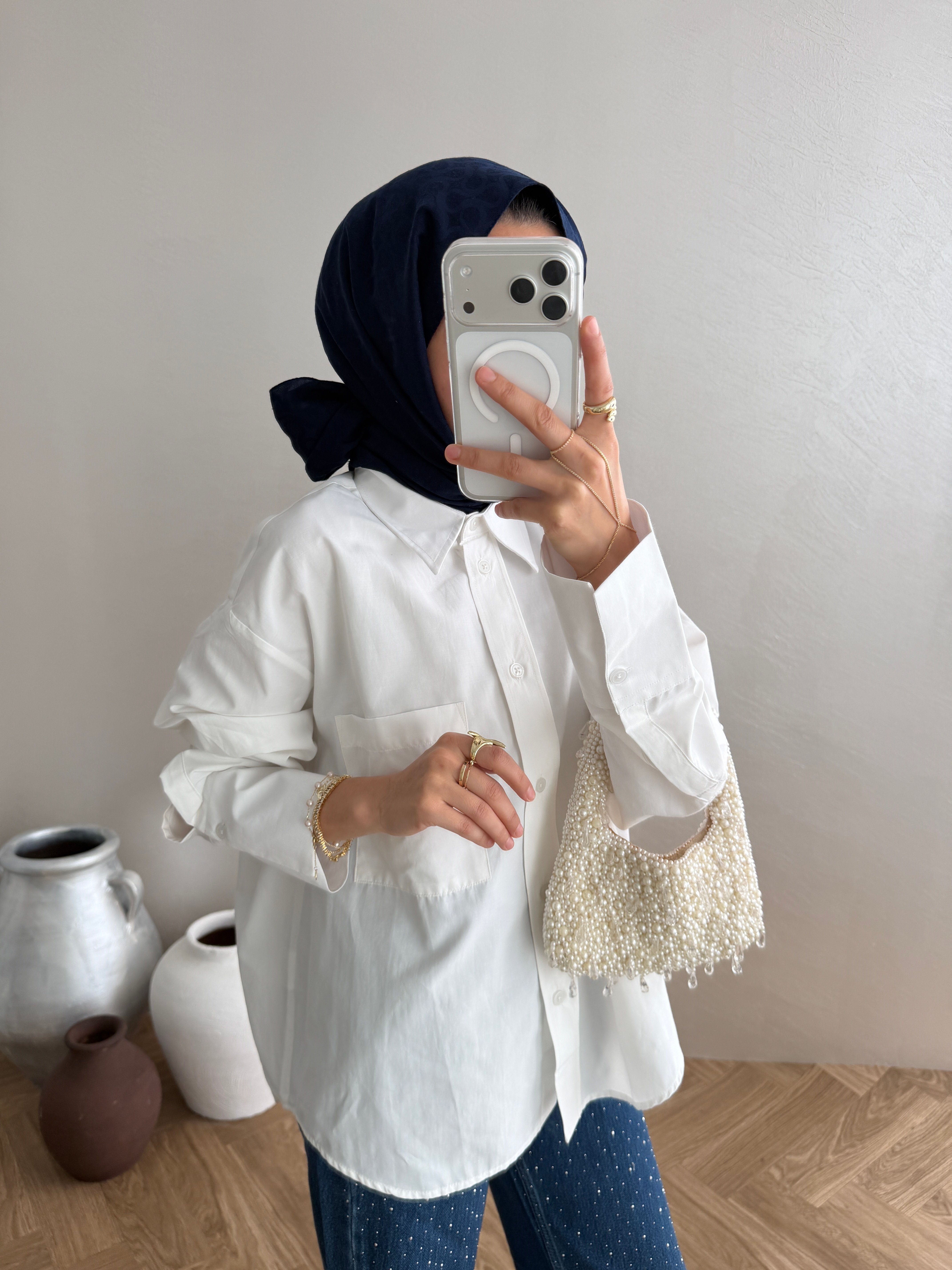 Basic Poplin Gömlek - Ekru