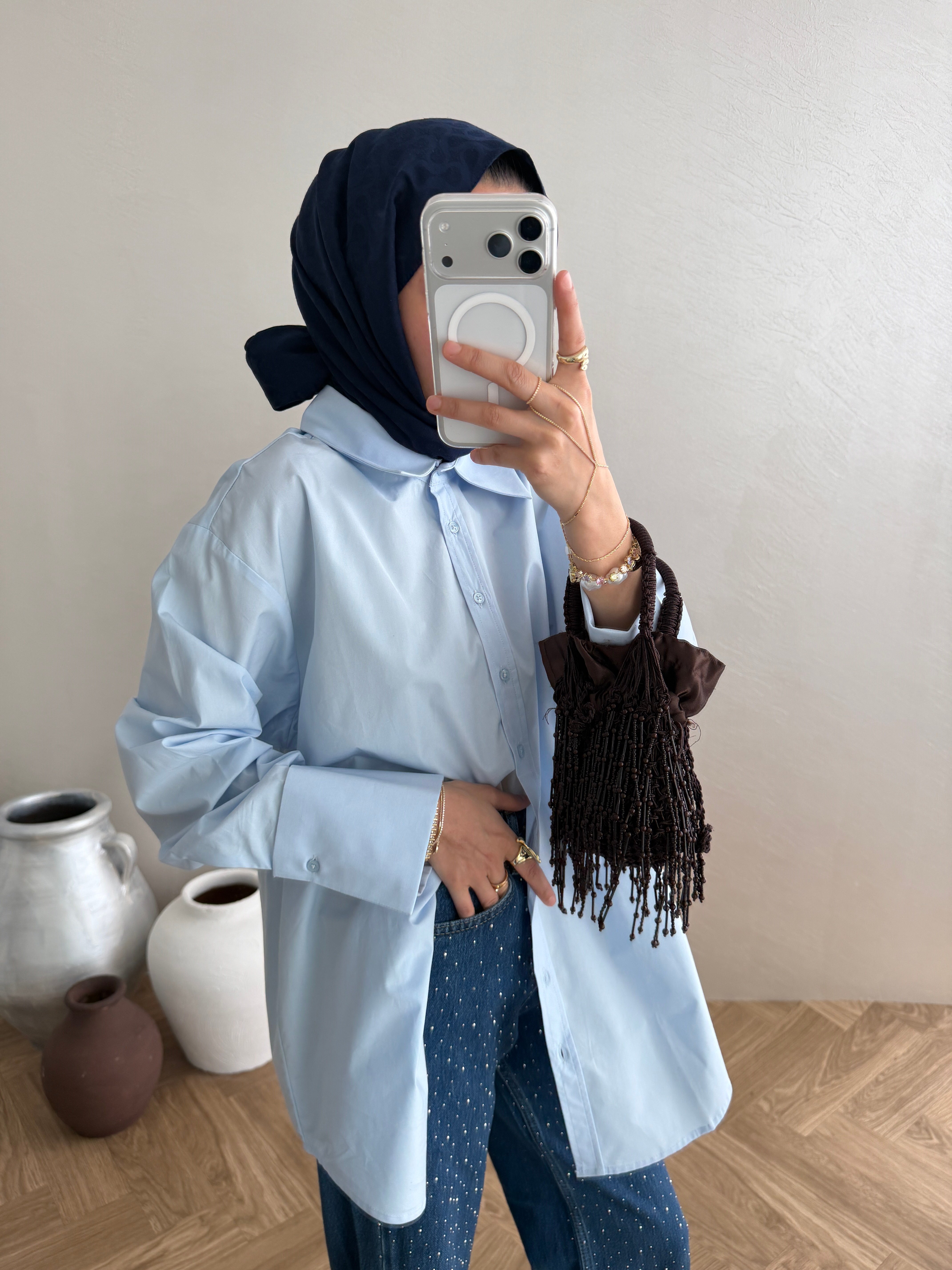 Basic Poplin Gömlek - Mavi
