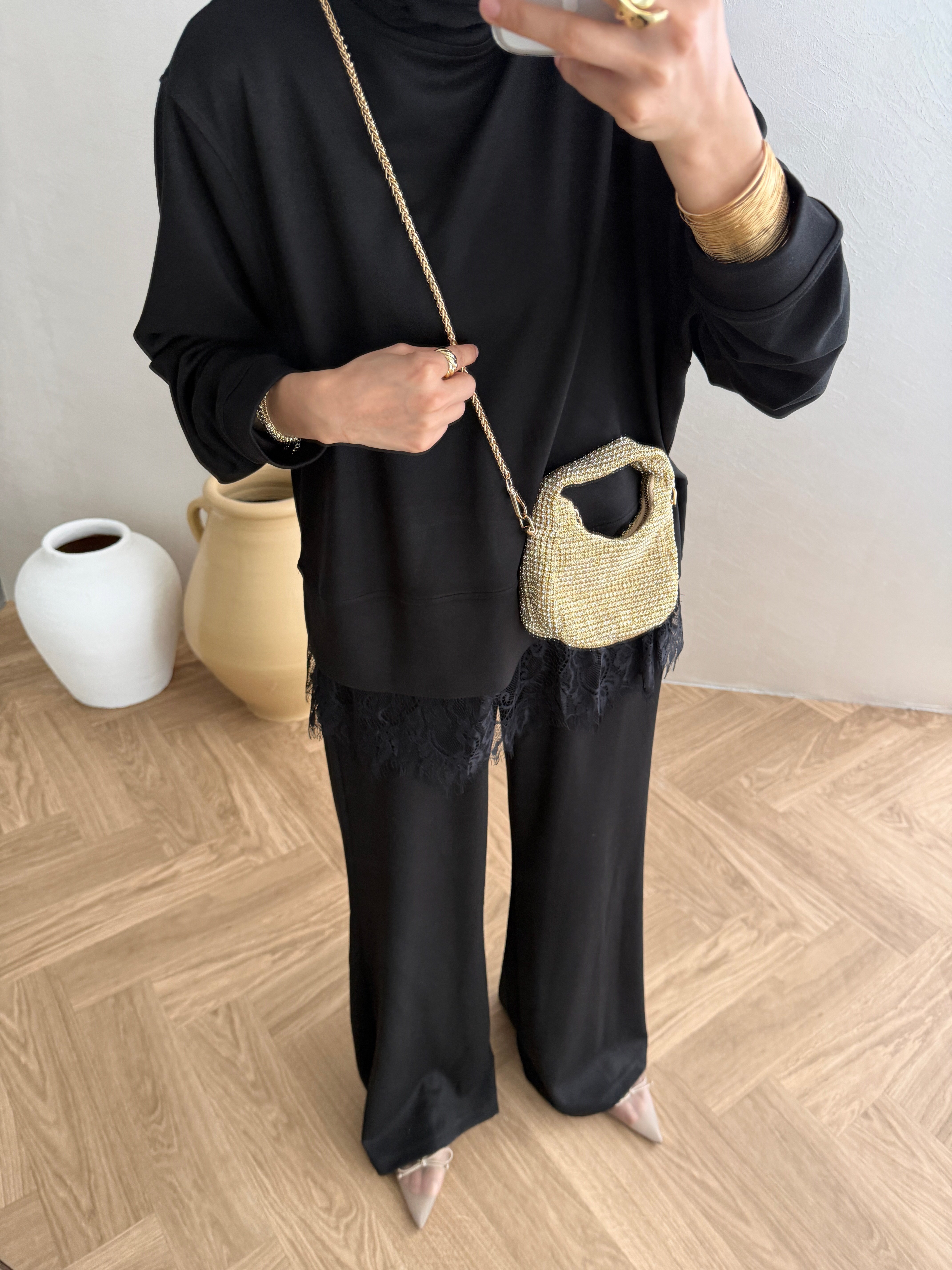 Dantelli Oysho Takım - Siyah 