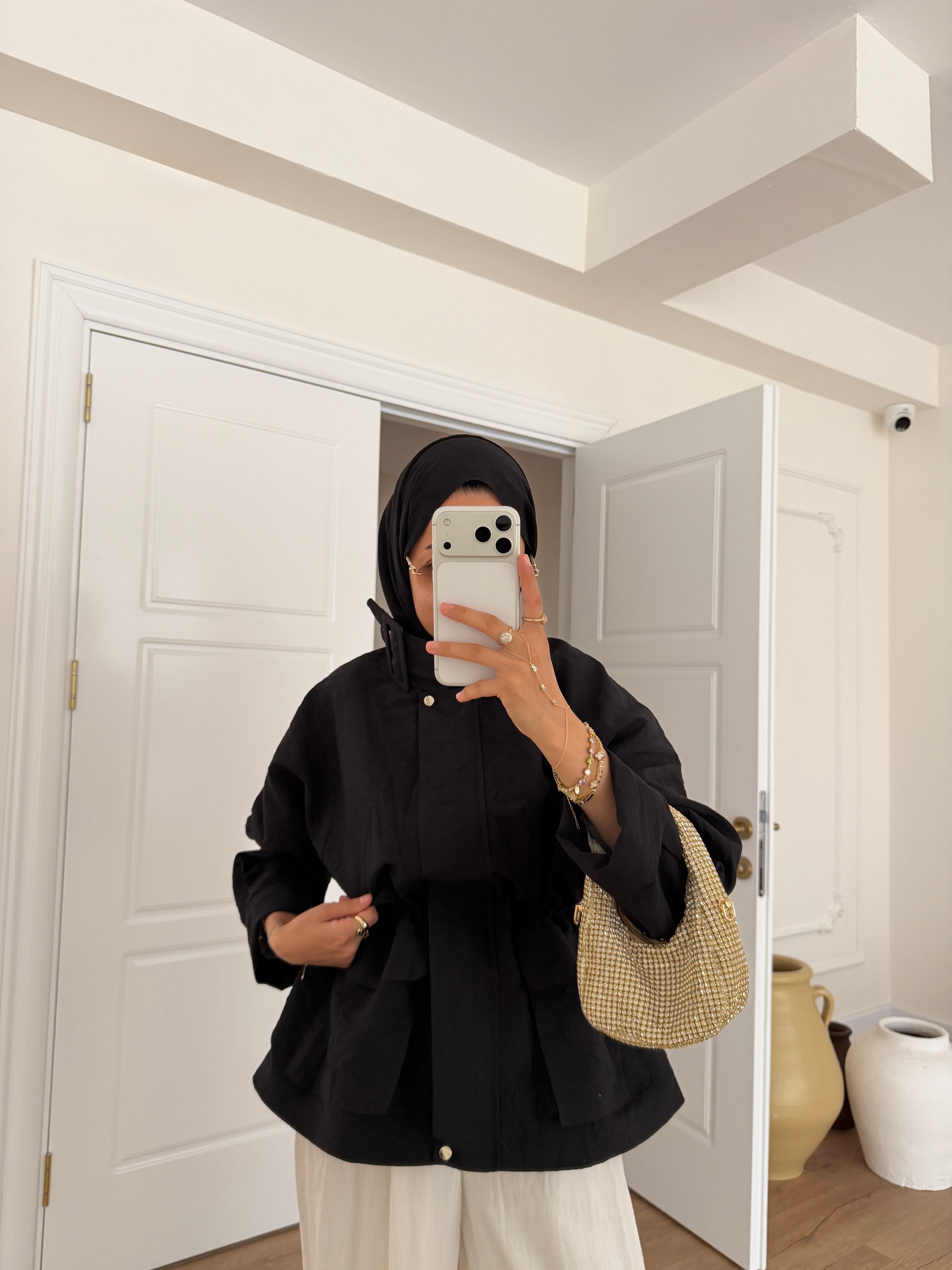 Gabardin Tucha Kap - Siyah