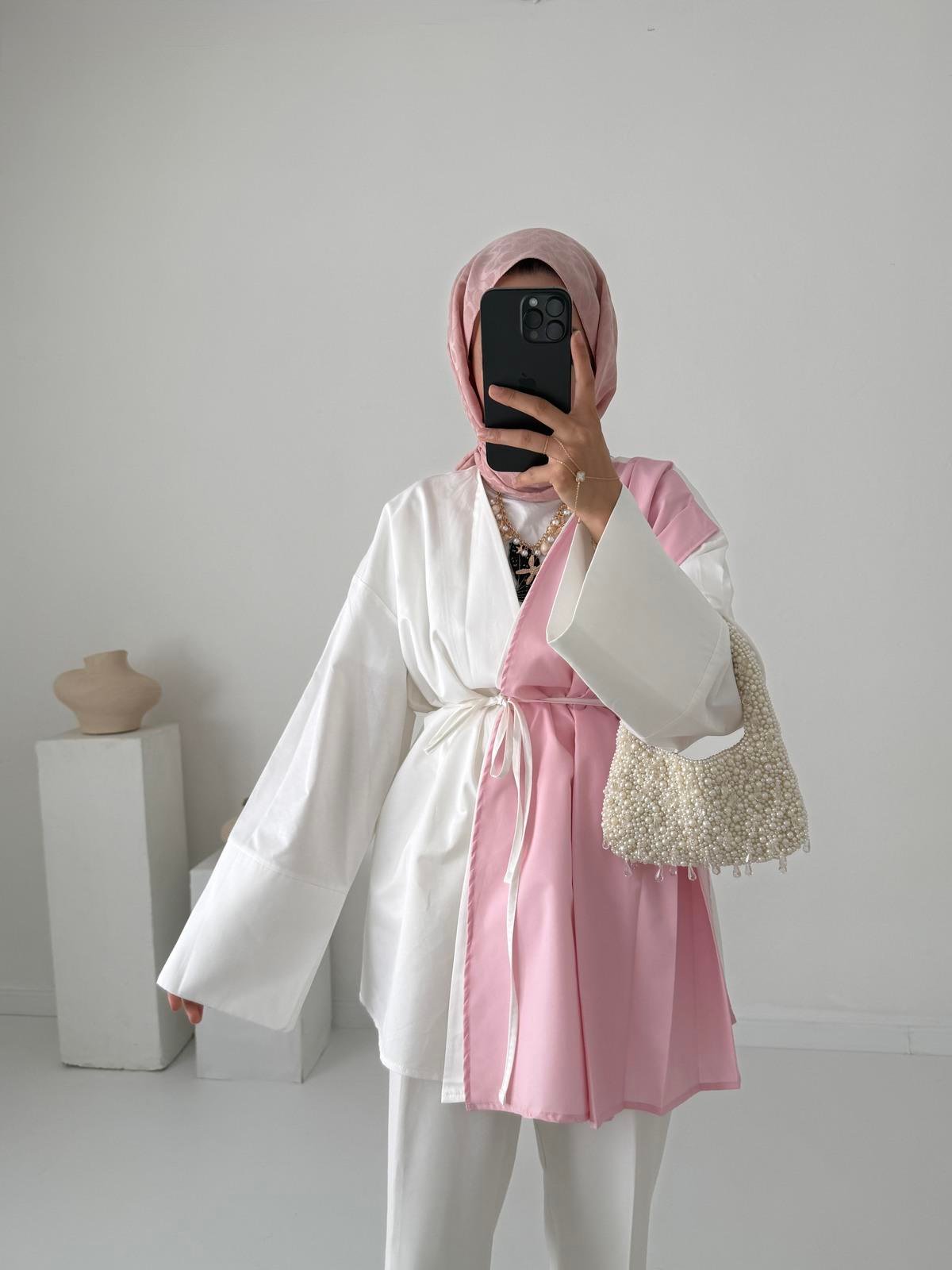 Kimono Gömlek - Pudra