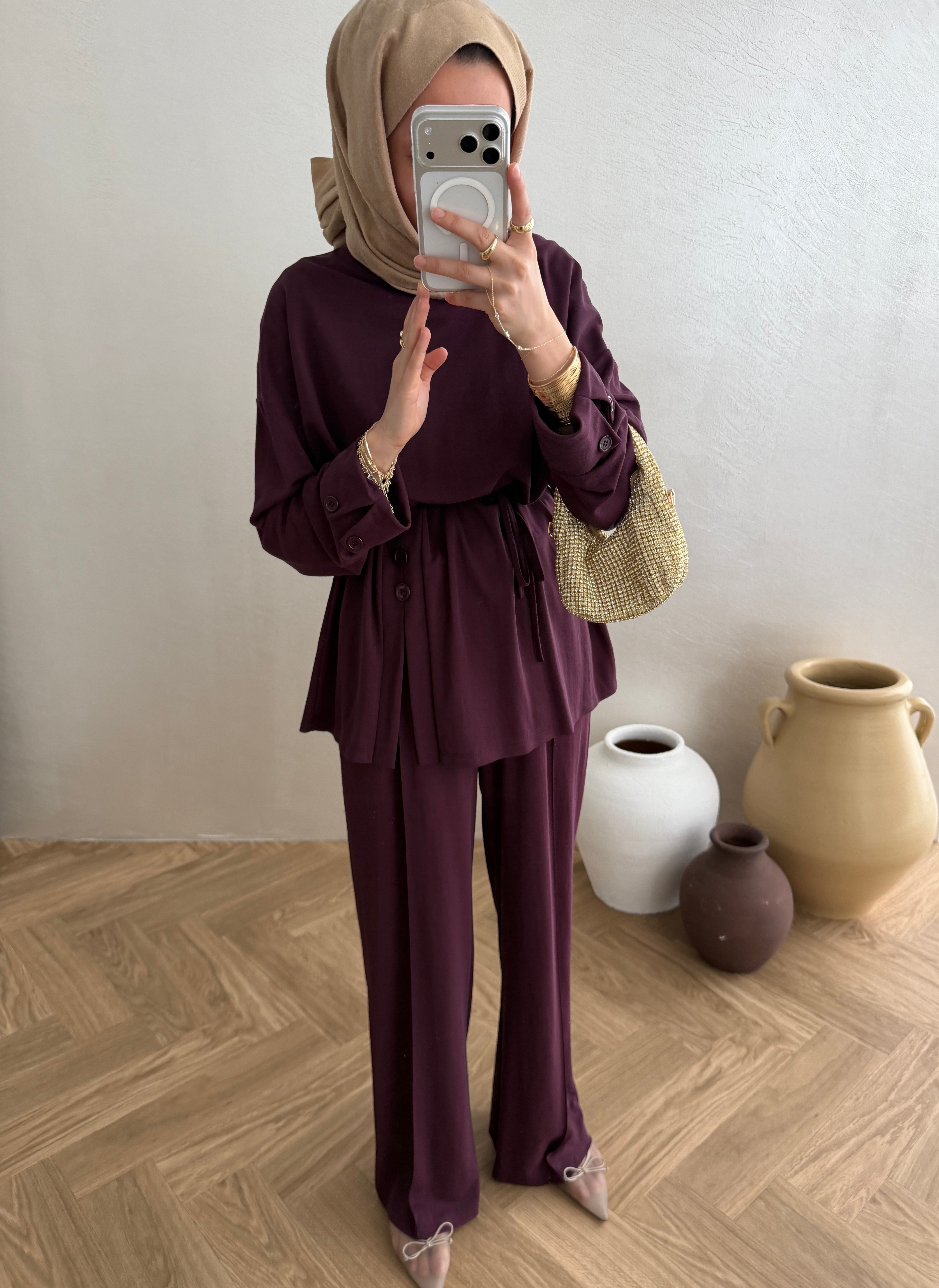 Kraşlı Oysho Takım - Bordo