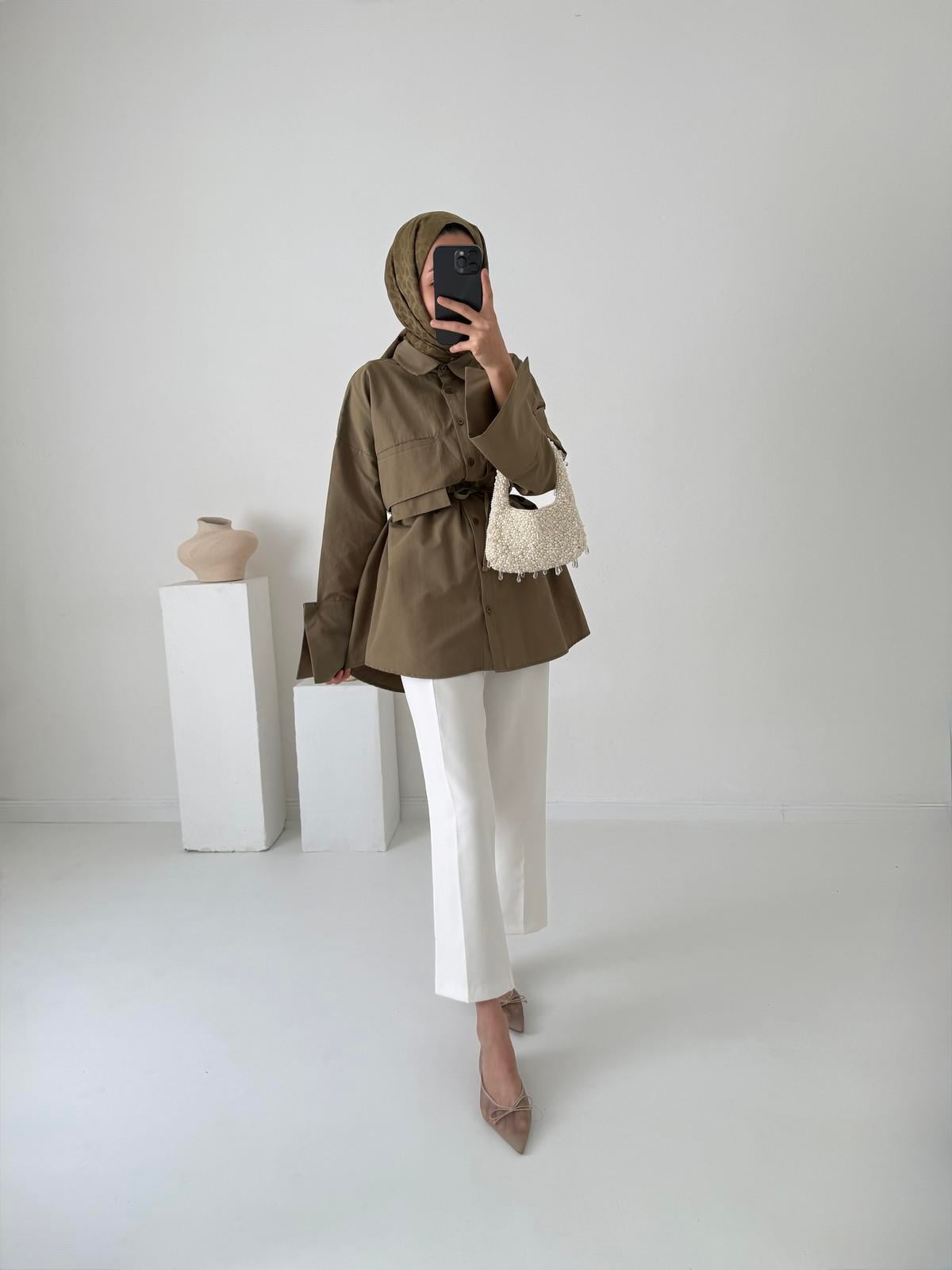 Lotus Poplin Gömlek - Haki