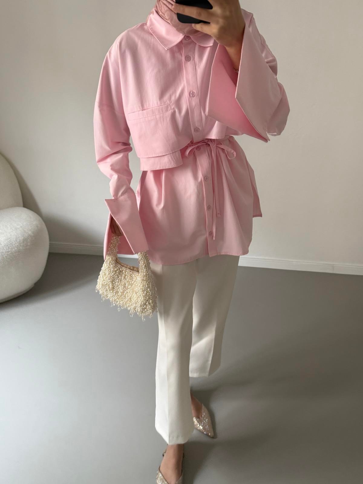 Lotus Poplin Gömlek - Pembe