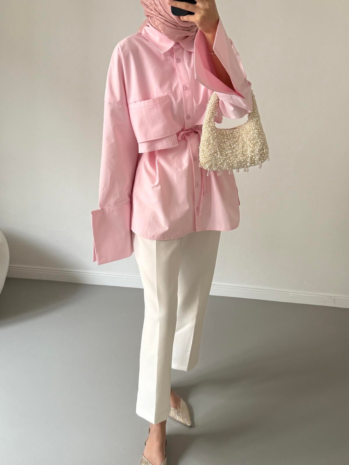 Lotus Poplin Gömlek - Pembe