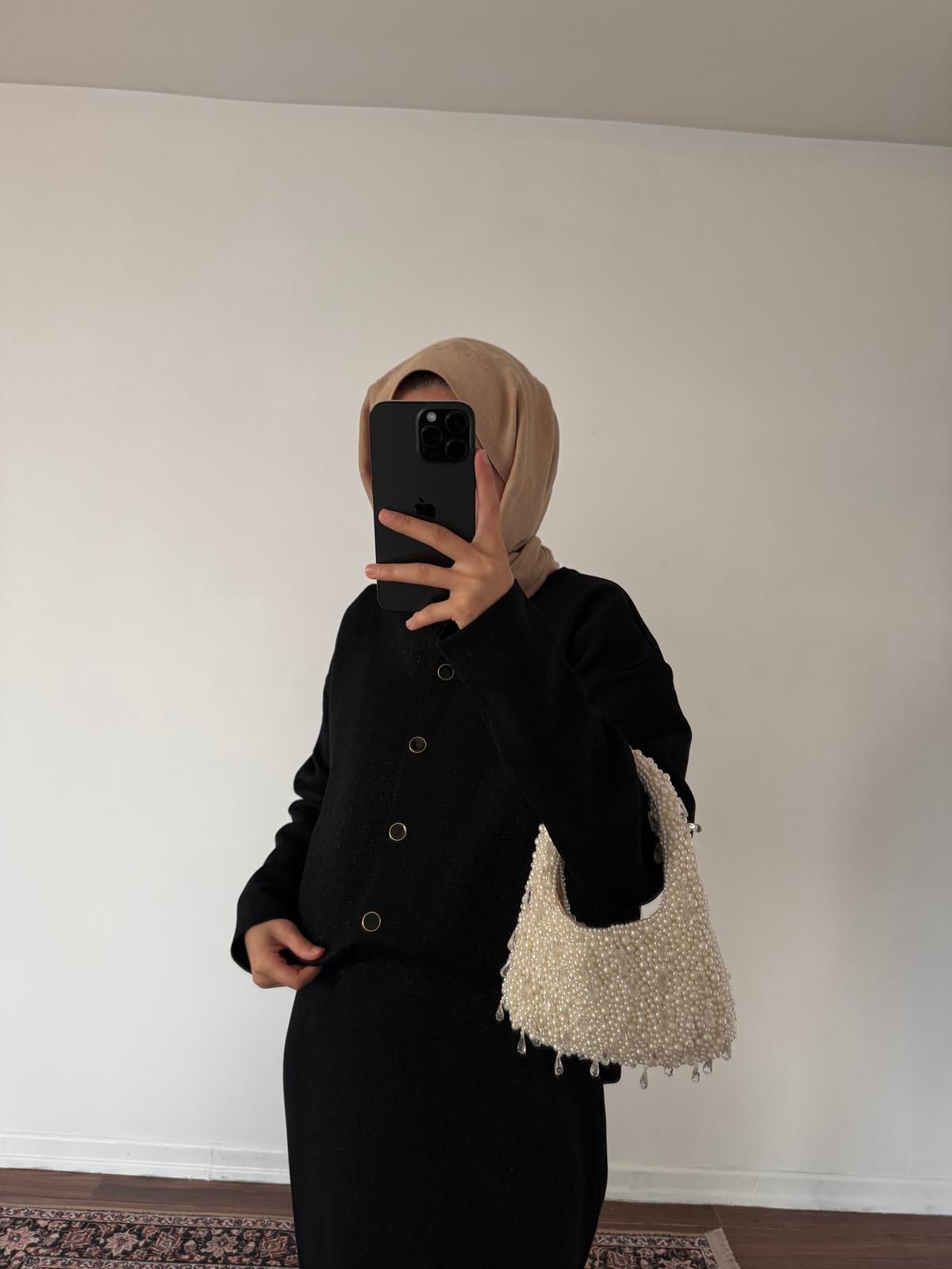 Merserize Triko Takım - Siyah