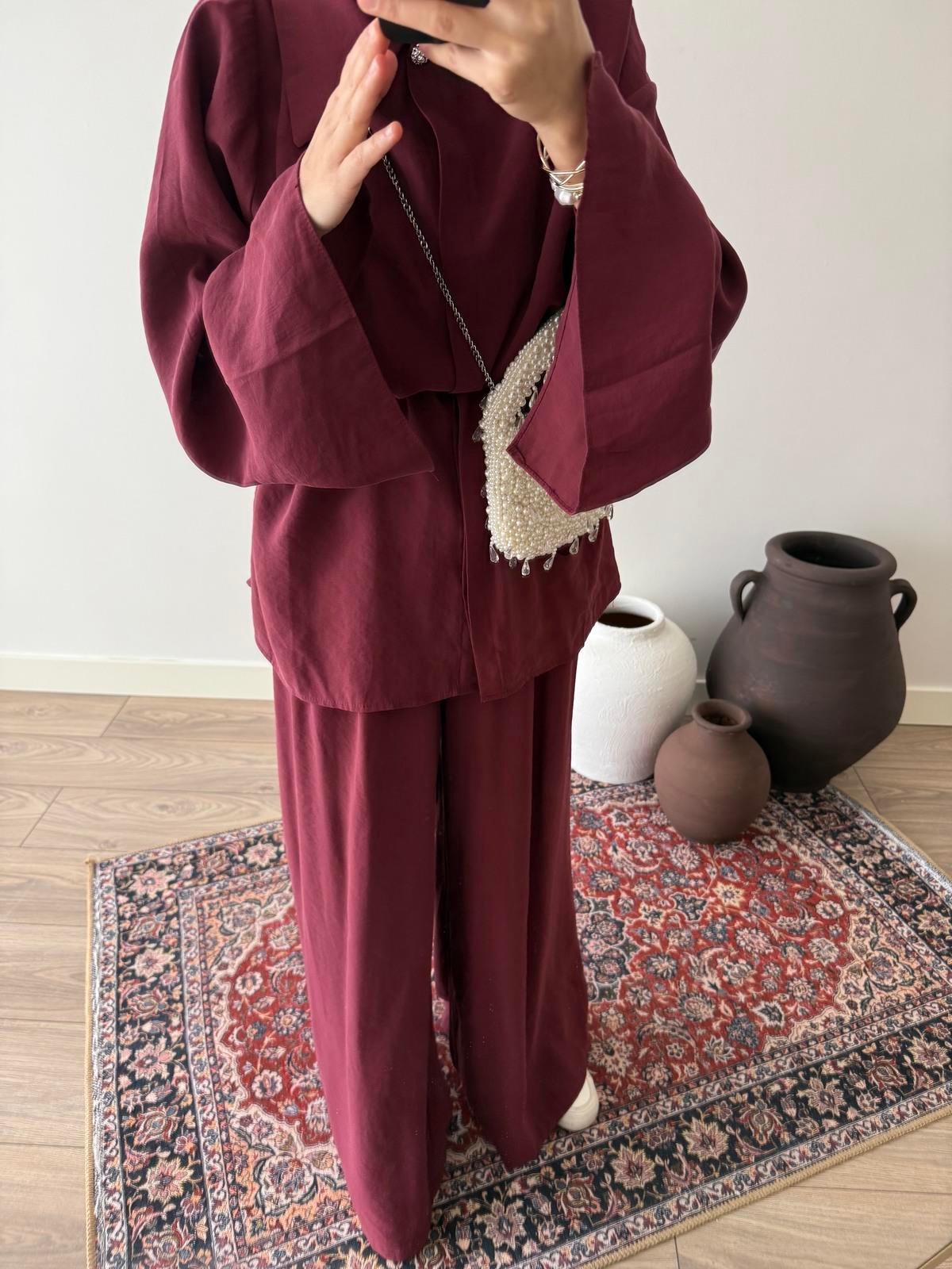 Modal Volan Kol Takım - Bordo