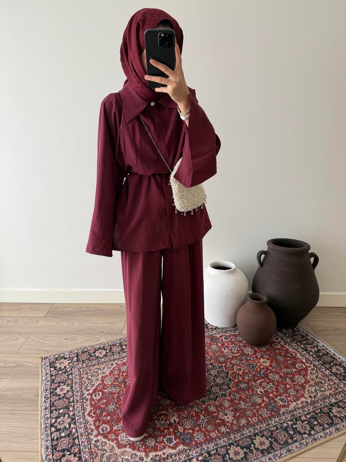 Modal Volan Kol Takım - Bordo