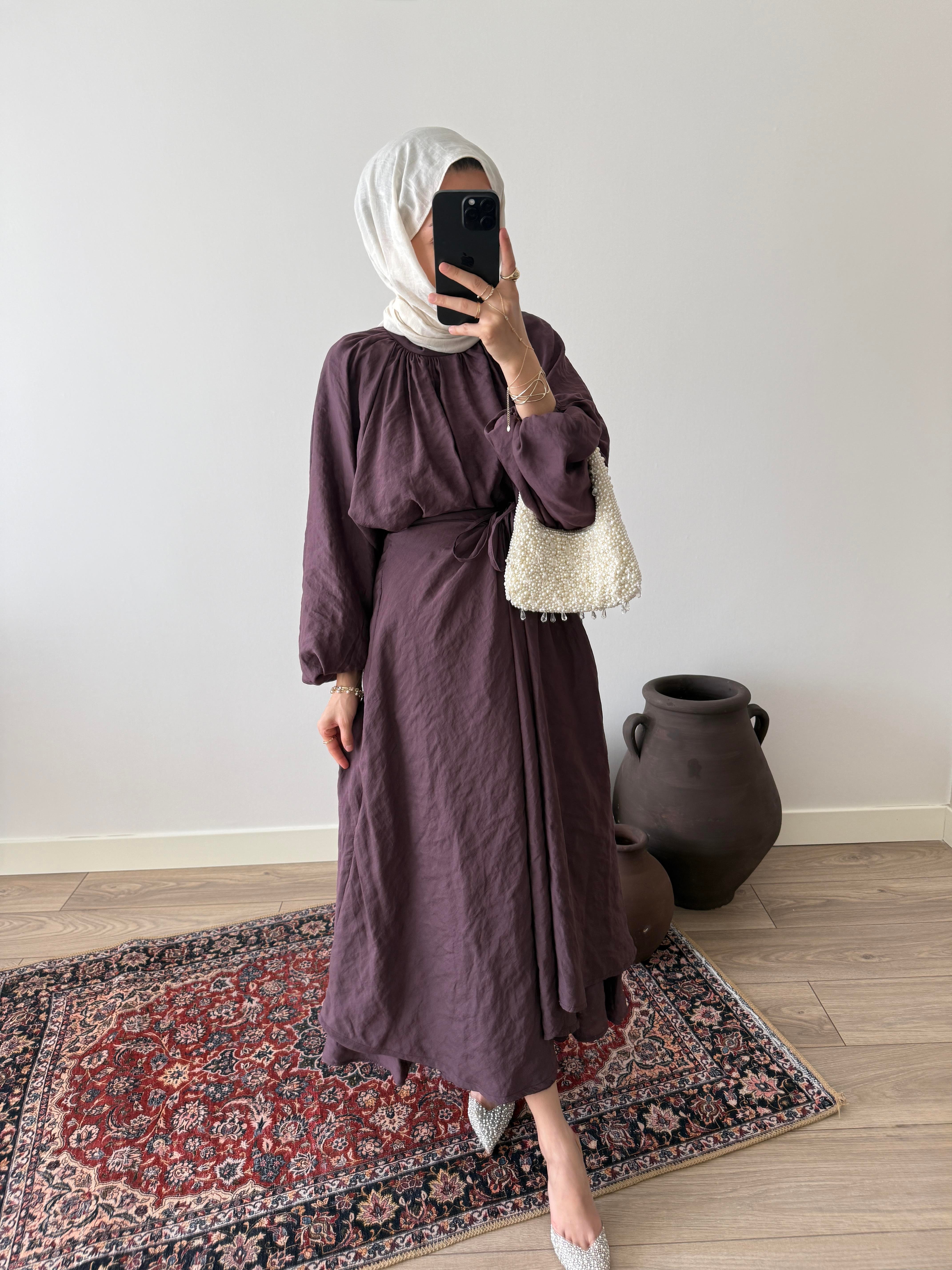 Pareo Vual Pamuklu Takım - Mürdüm