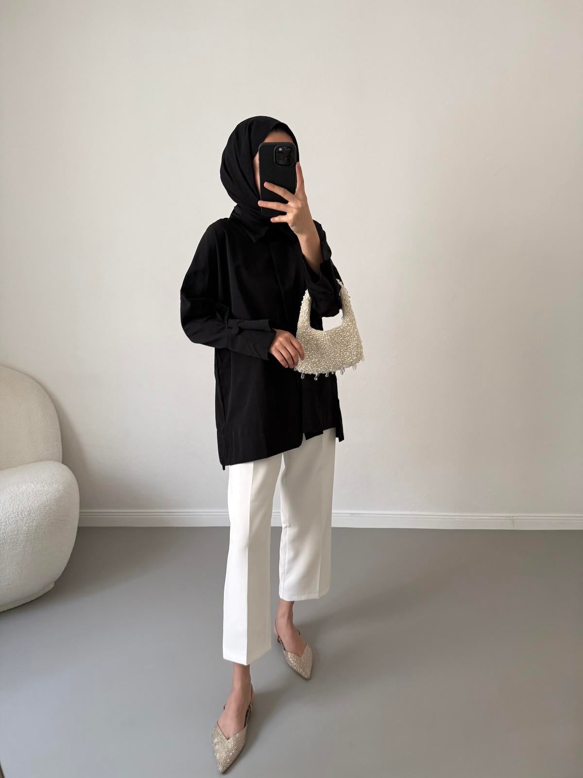 Poplin Gömlek - Siyah