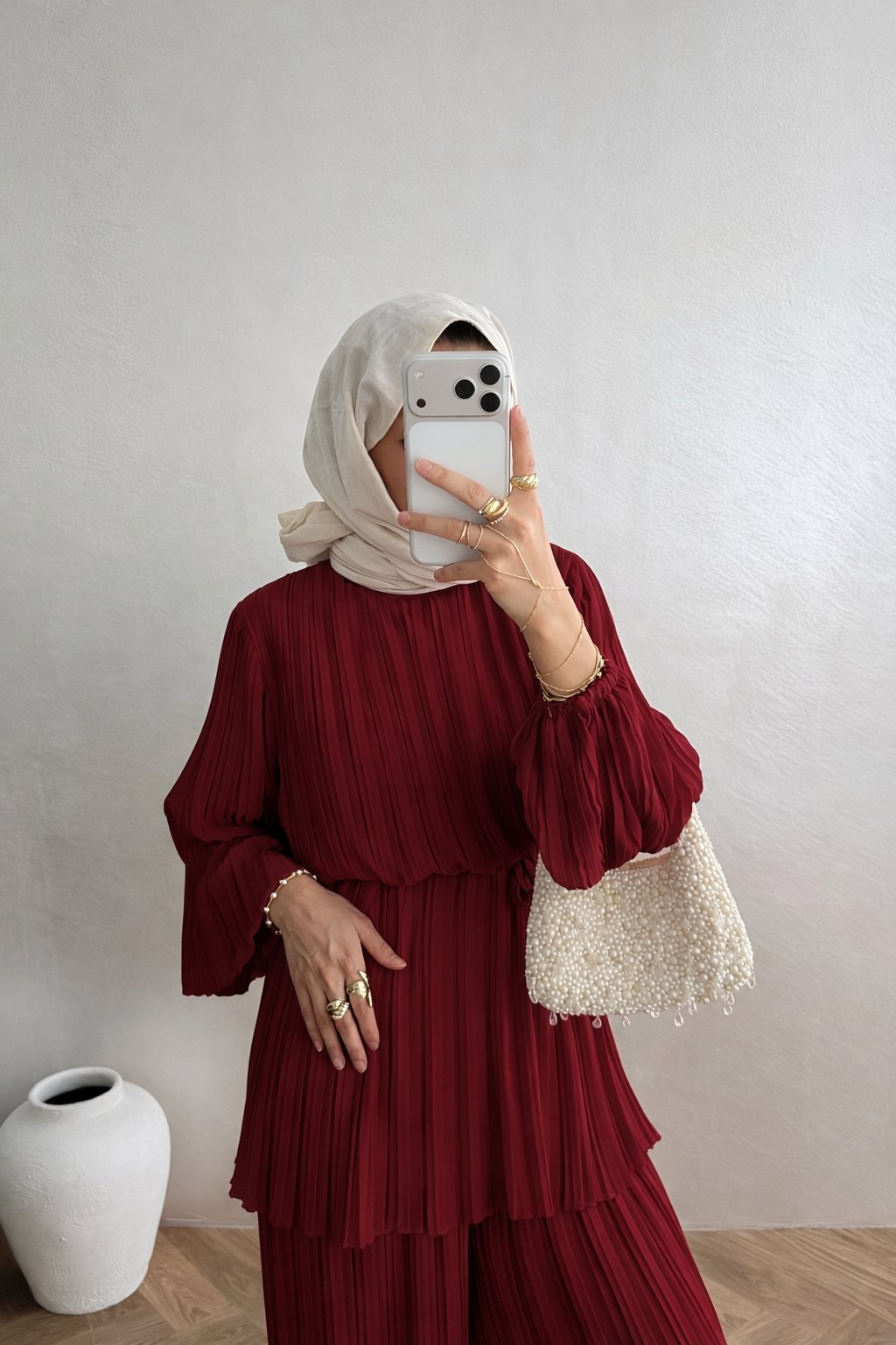 Premium Piliseli Takım - Bordo