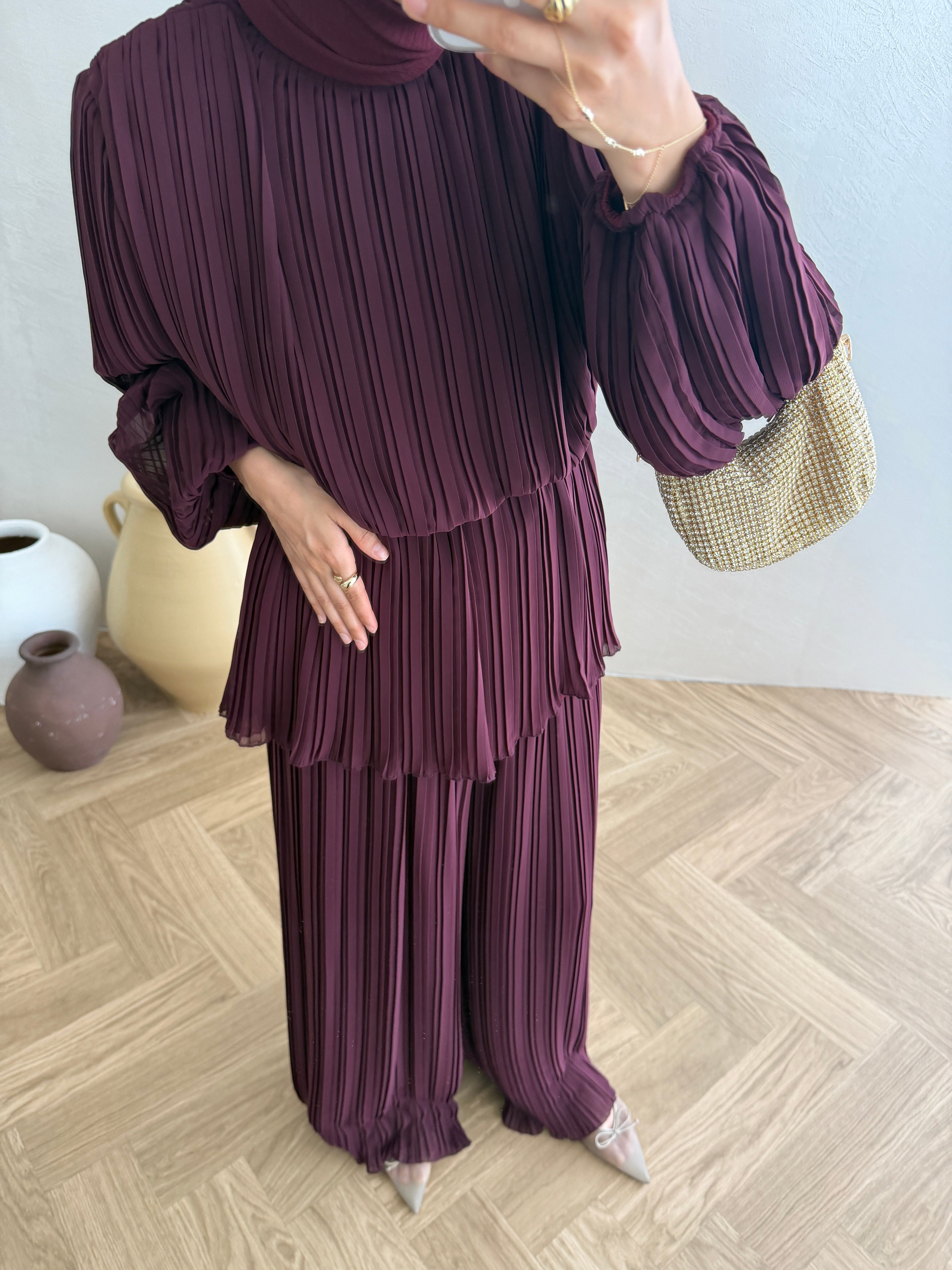 Premium Piliseli Takım - Bordo