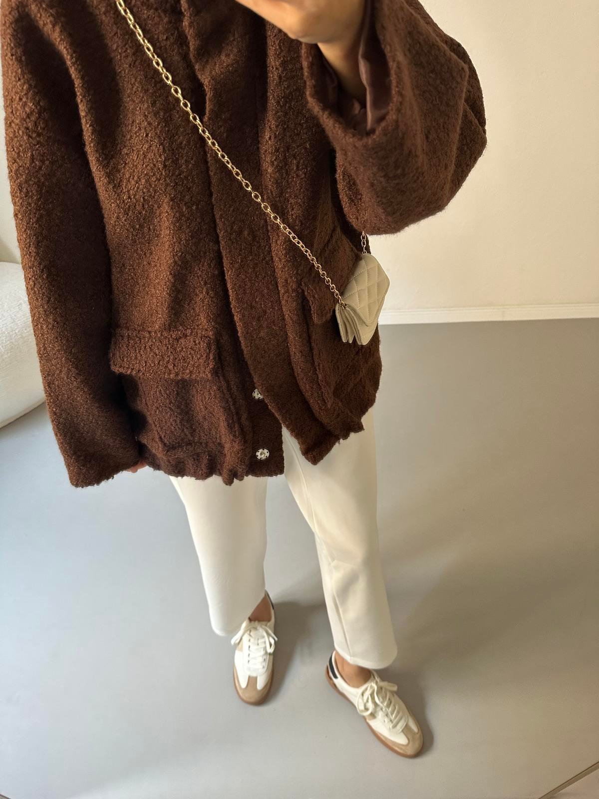 Premium Teddy Ceket - Kahve