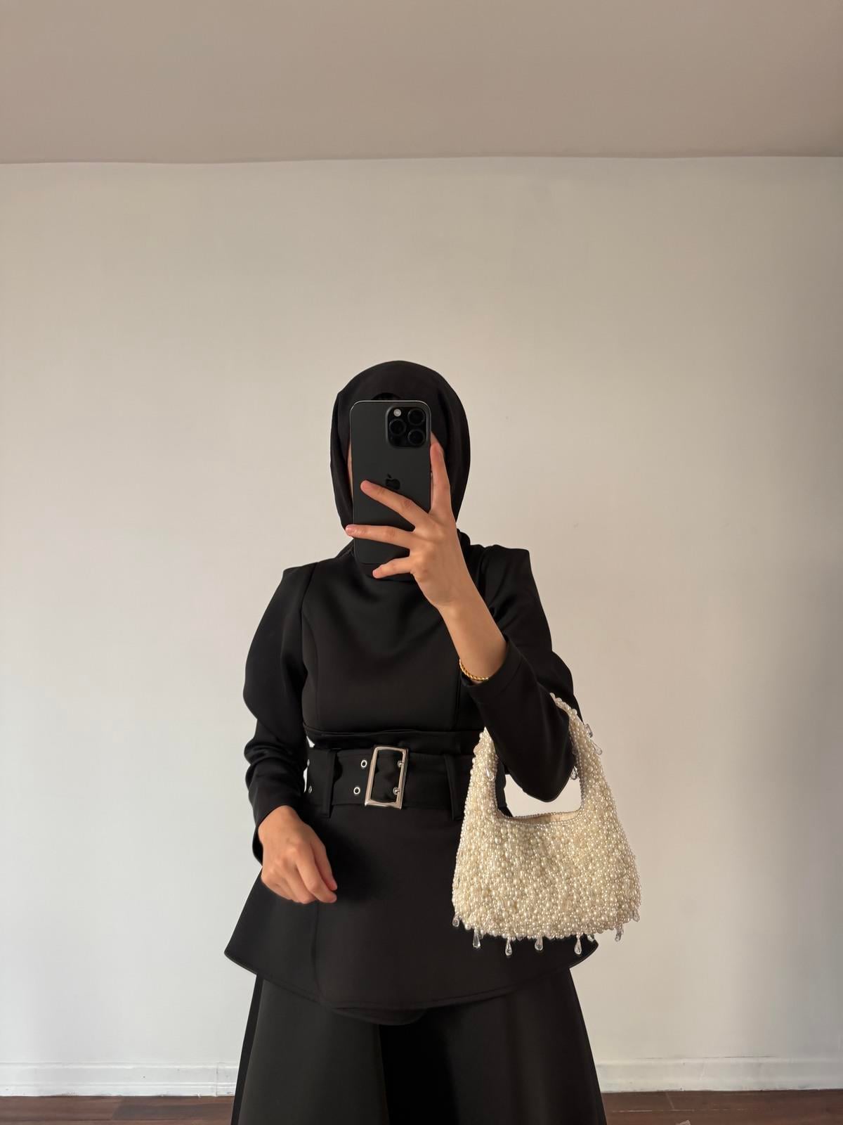 Tasarım Scuba Elbise - Siyah