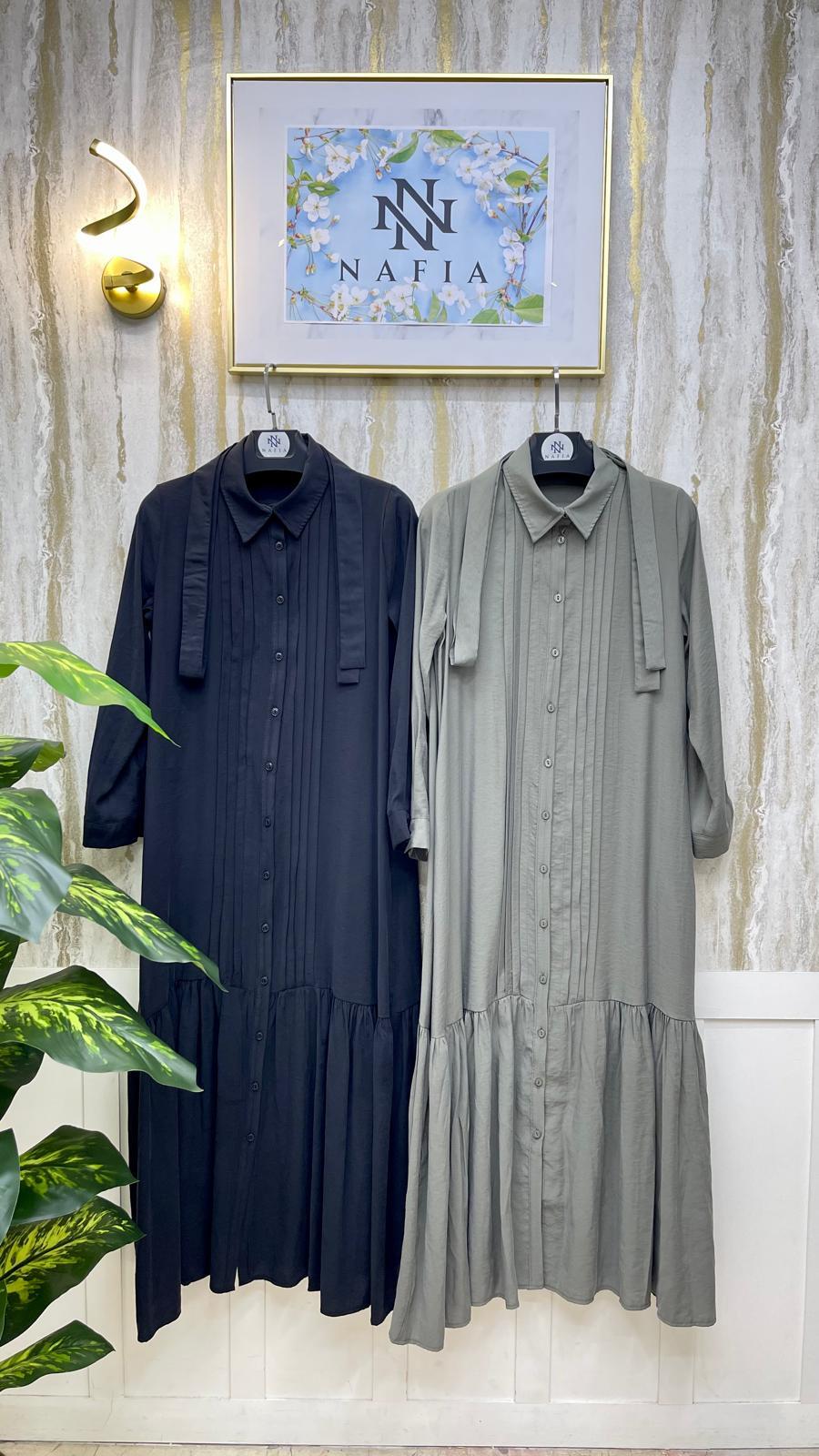 TENSEL DÜĞMELİ ELBİSE