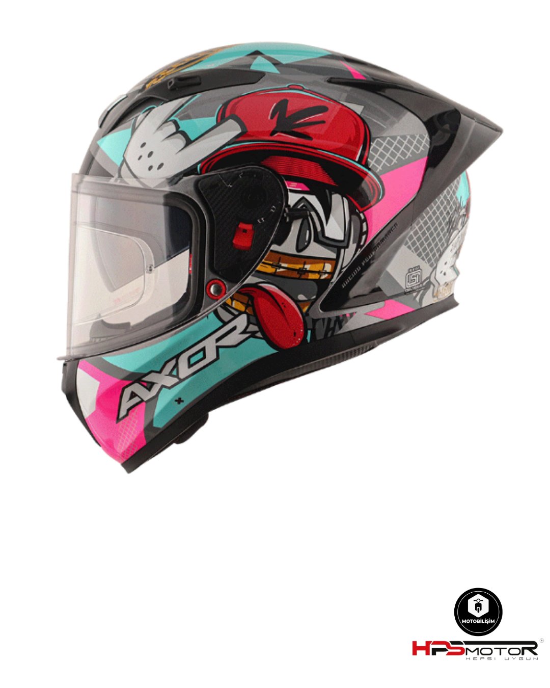 Axor Street Hiphop Kask Pembe-Siyah